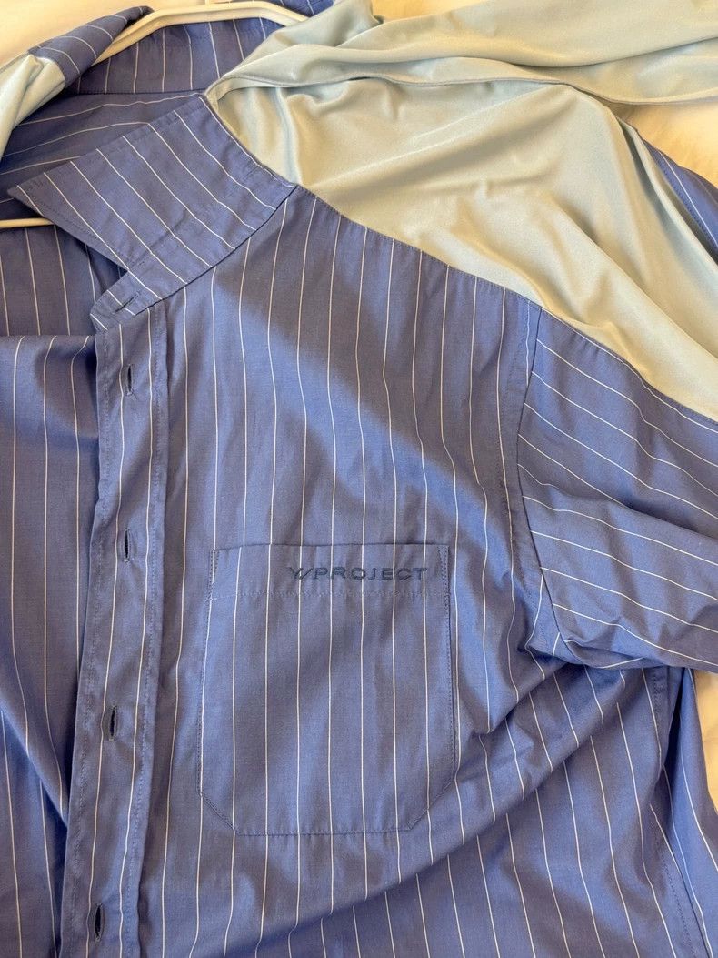 Yohji Yamamoto Yproject Blue Striped Oversize Shirt Size US S / EU 44-46 / 1 - 4 Thumbnail