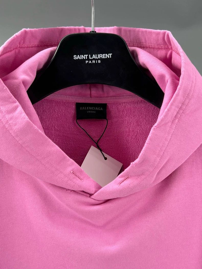 Balenciaga Balenciaga Pink Logo Hooded Sweatshirt Size US M / EU 48-50 / 2 - 2 Thumbnail