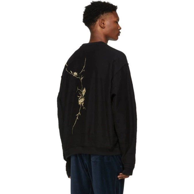 Haider Ackermann Haider Ackermann Black Floral Embroidered Sweatshirt Size US XS / EU 42 / 0 - 9 Thumbnail