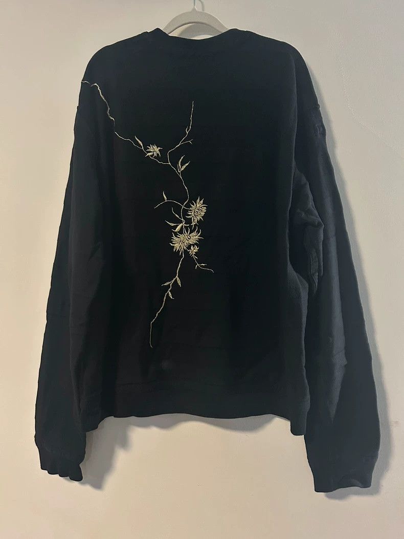 Haider Ackermann Haider Ackermann Black Floral Embroidered Sweatshirt Size US XS / EU 42 / 0 - 2 Thumbnail