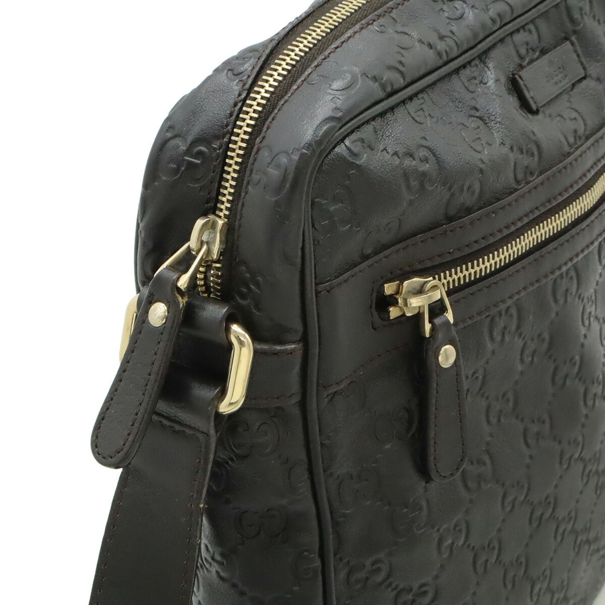 Gucci GUCCI Guccissima Shoulder Bag Leather Dark Brown 201448 Size ONE SIZE - 7 Thumbnail