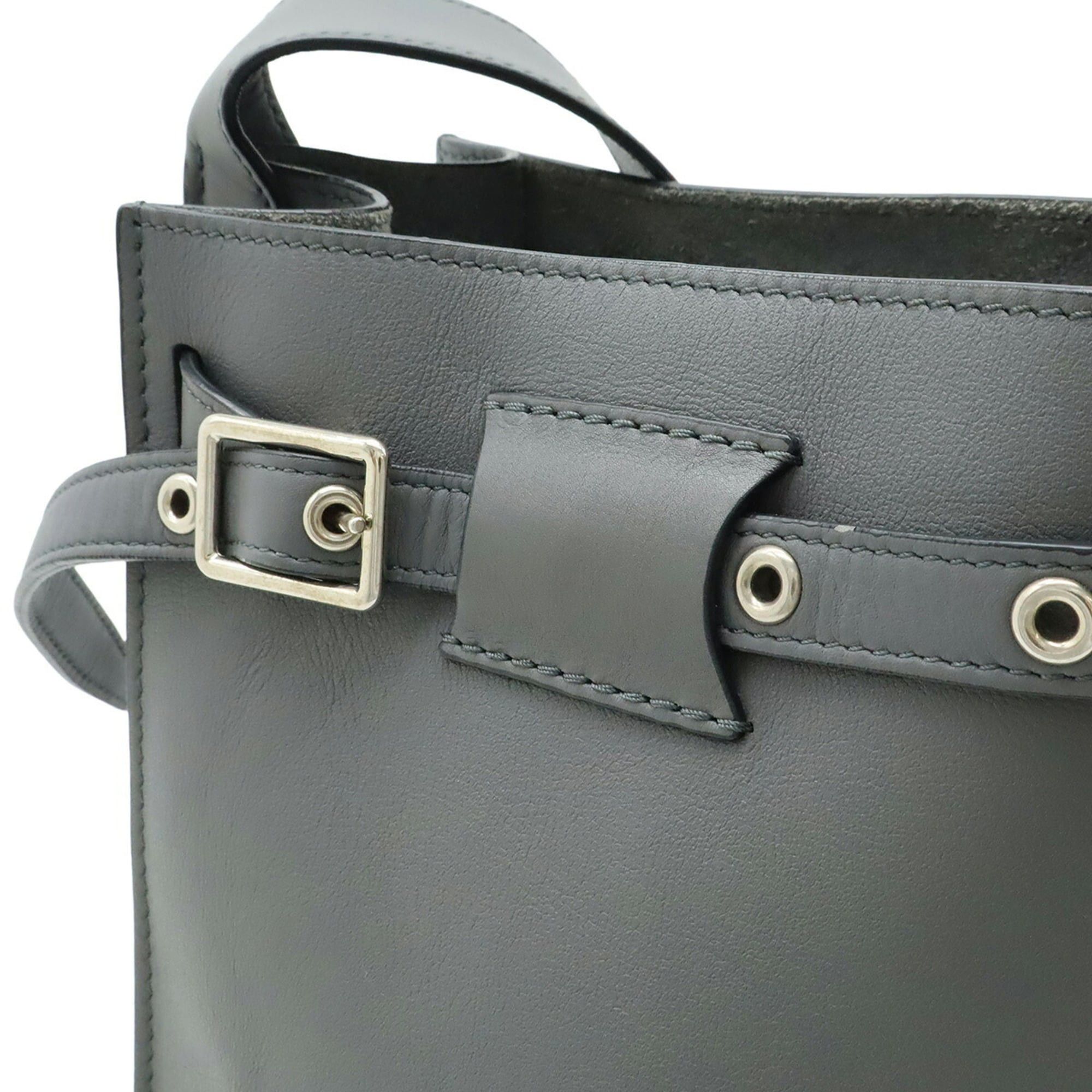 Celine CELINE Big Bucket Shoulder Bag, Calfskin Leather, Gray, 183343 Size ONE SIZE - 8 Thumbnail