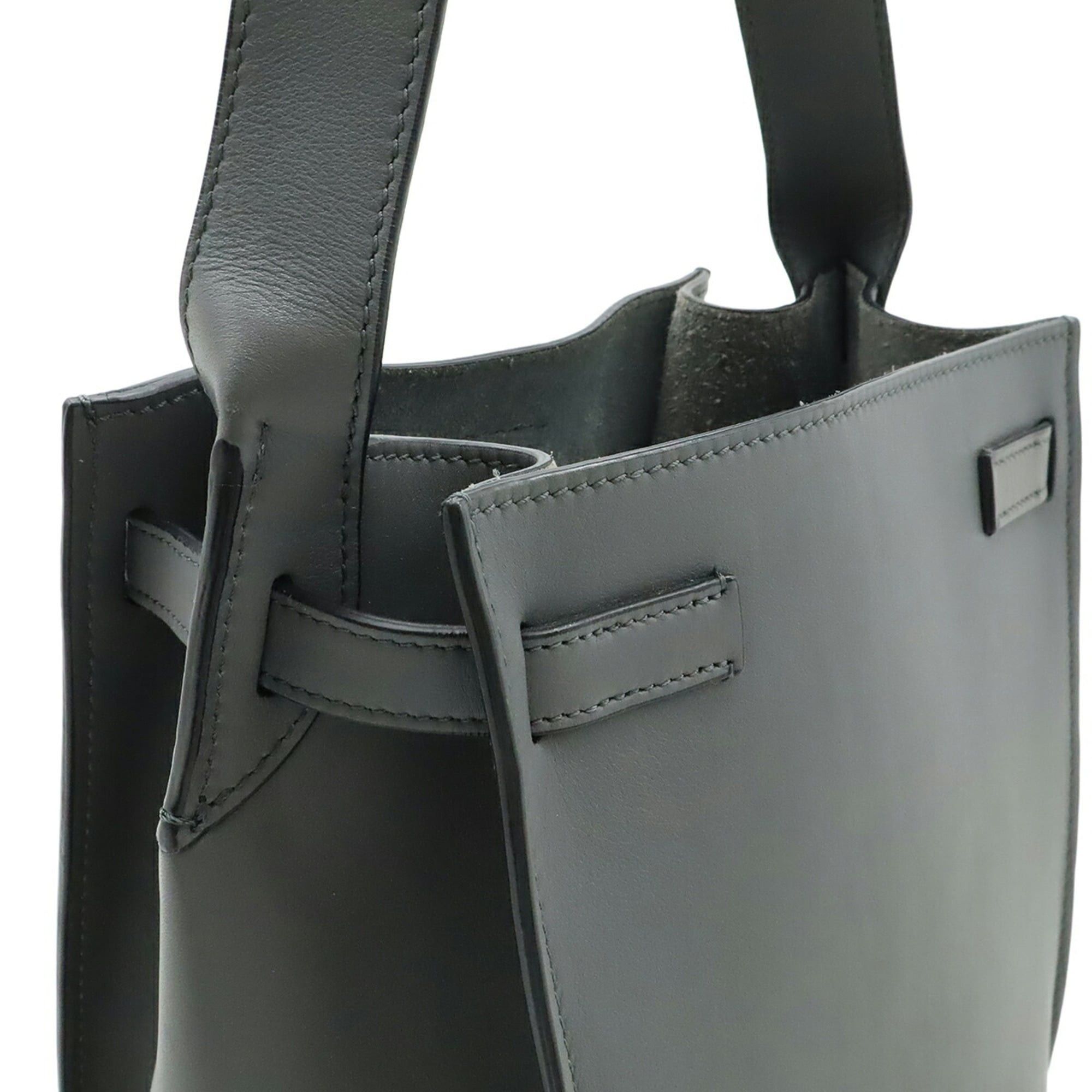 Celine CELINE Big Bucket Shoulder Bag, Calfskin Leather, Gray, 183343 Size ONE SIZE - 5 Thumbnail