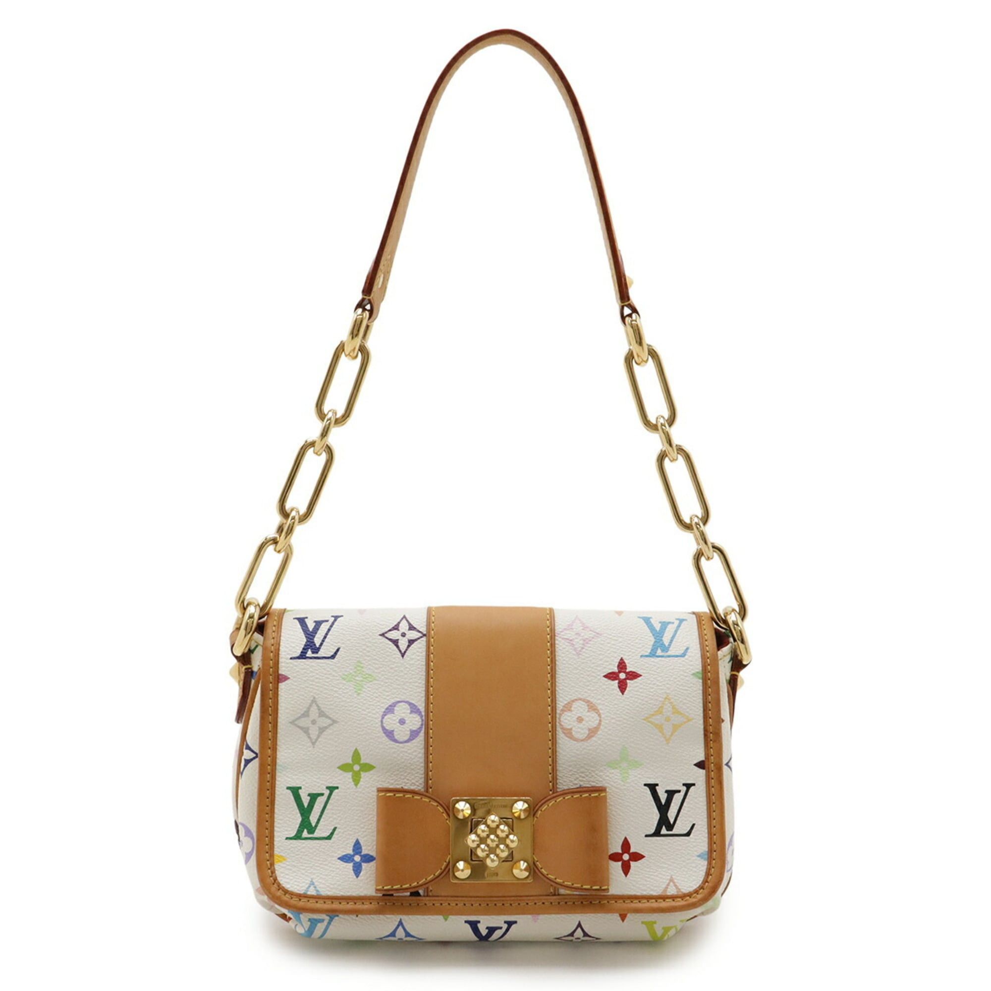 Louis Vuitton LOUIS VUITTON Monogram Multicolore Patty Shoulder Bag, Chain Ribbon, Blanc, White, M40305 Size ONE SIZE - 2 Thumbnail