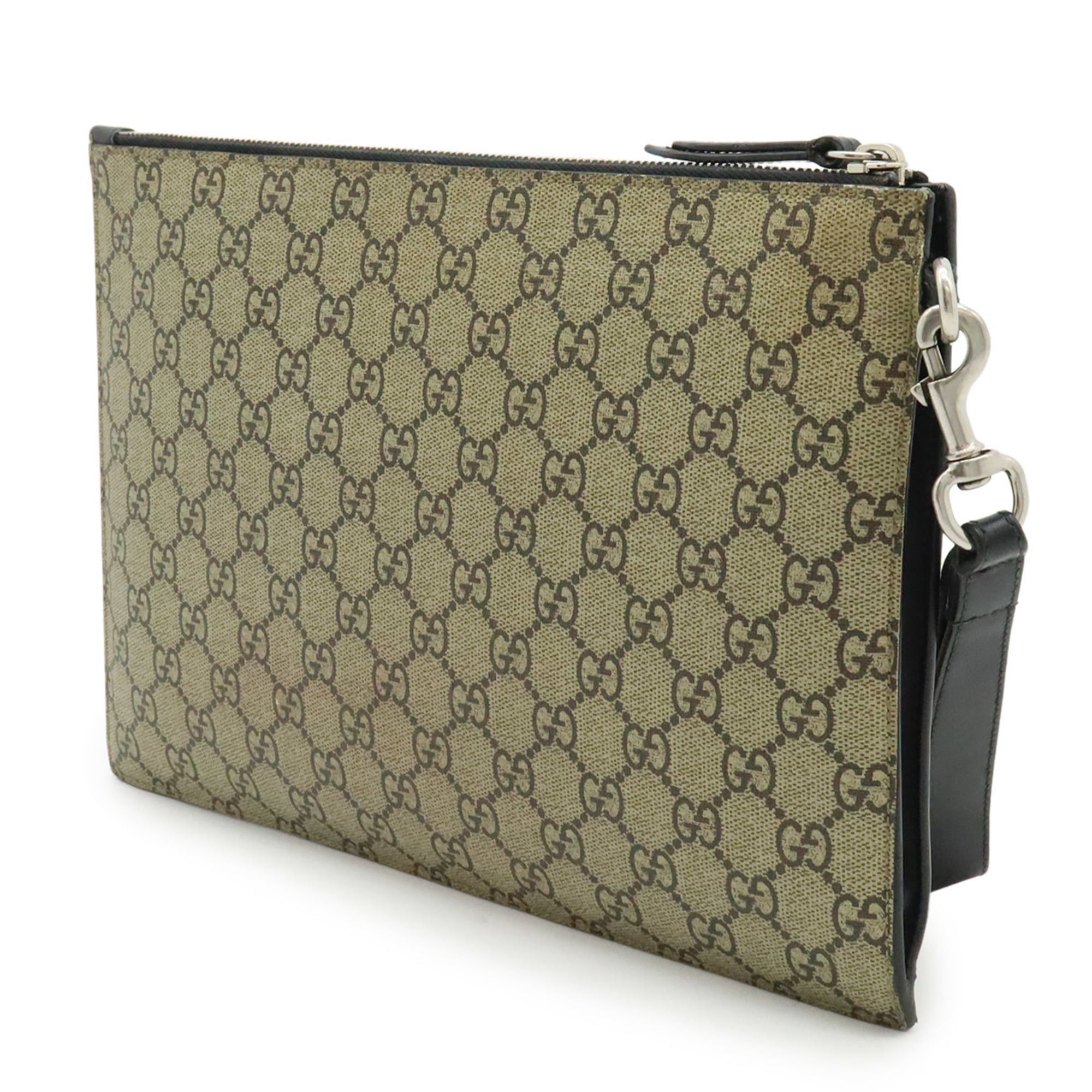 Gucci GUCCI GG Supreme Clutch Bag/Second Bag Tiger Print PVC Leather Khaki Beige Multicolor 473904 Size ONE SIZE - 3 Thumbnail