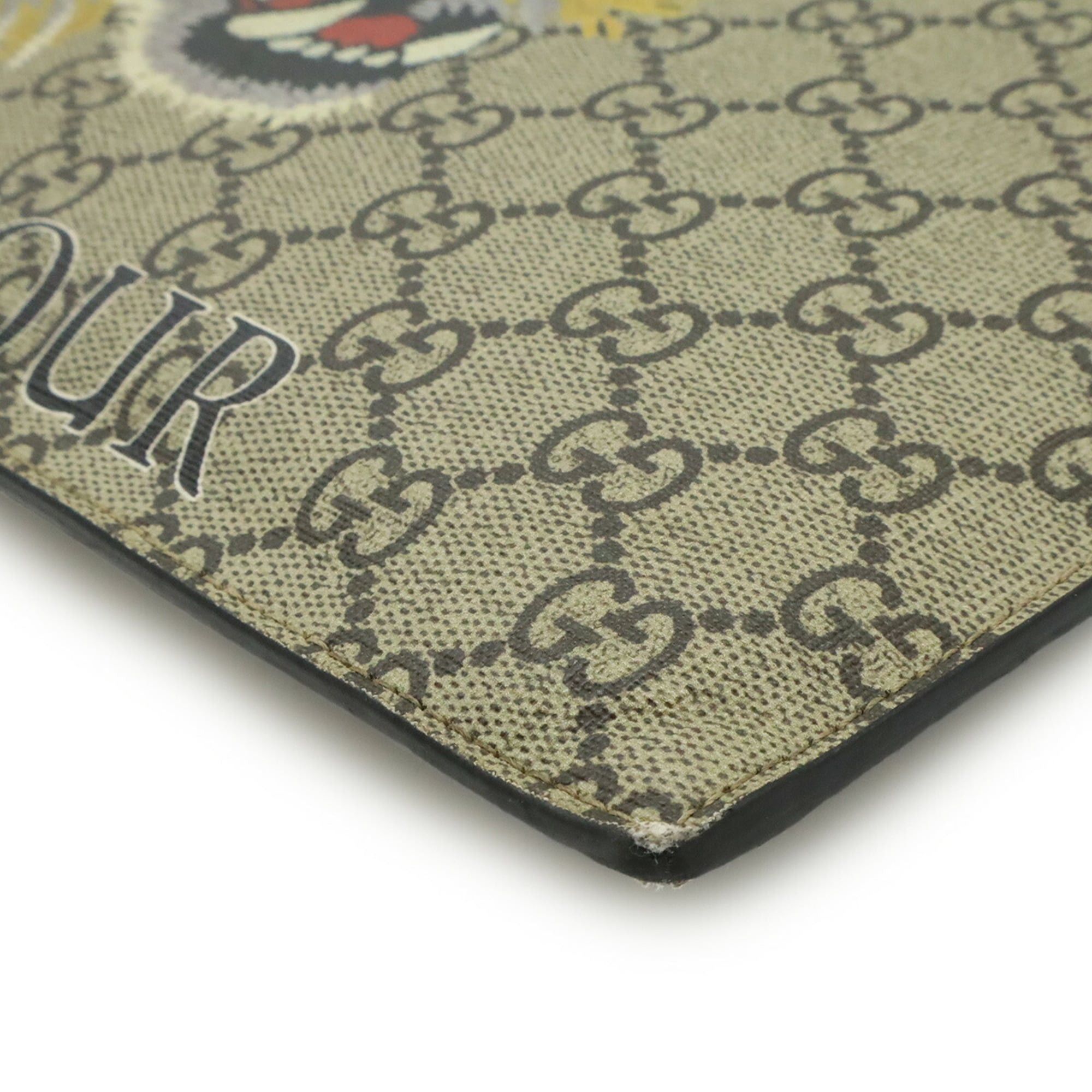 Gucci GUCCI GG Supreme Clutch Bag/Second Bag Tiger Print PVC Leather Khaki Beige Multicolor 473904 Size ONE SIZE - 4 Thumbnail
