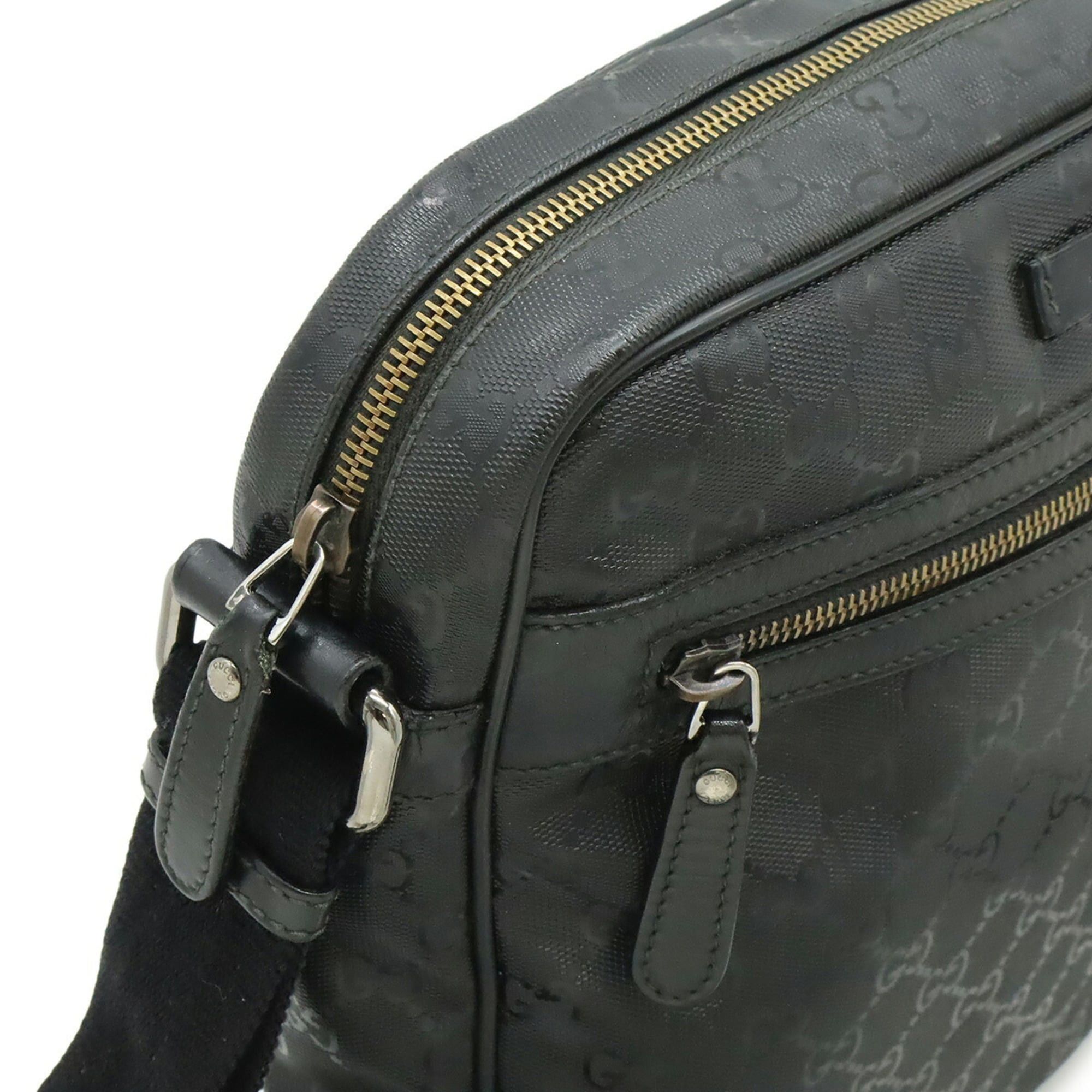 Gucci GUCCI GG Imprime Shoulder Bag Pochette PVC Leather Black 201448 Size ONE SIZE - 7 Thumbnail