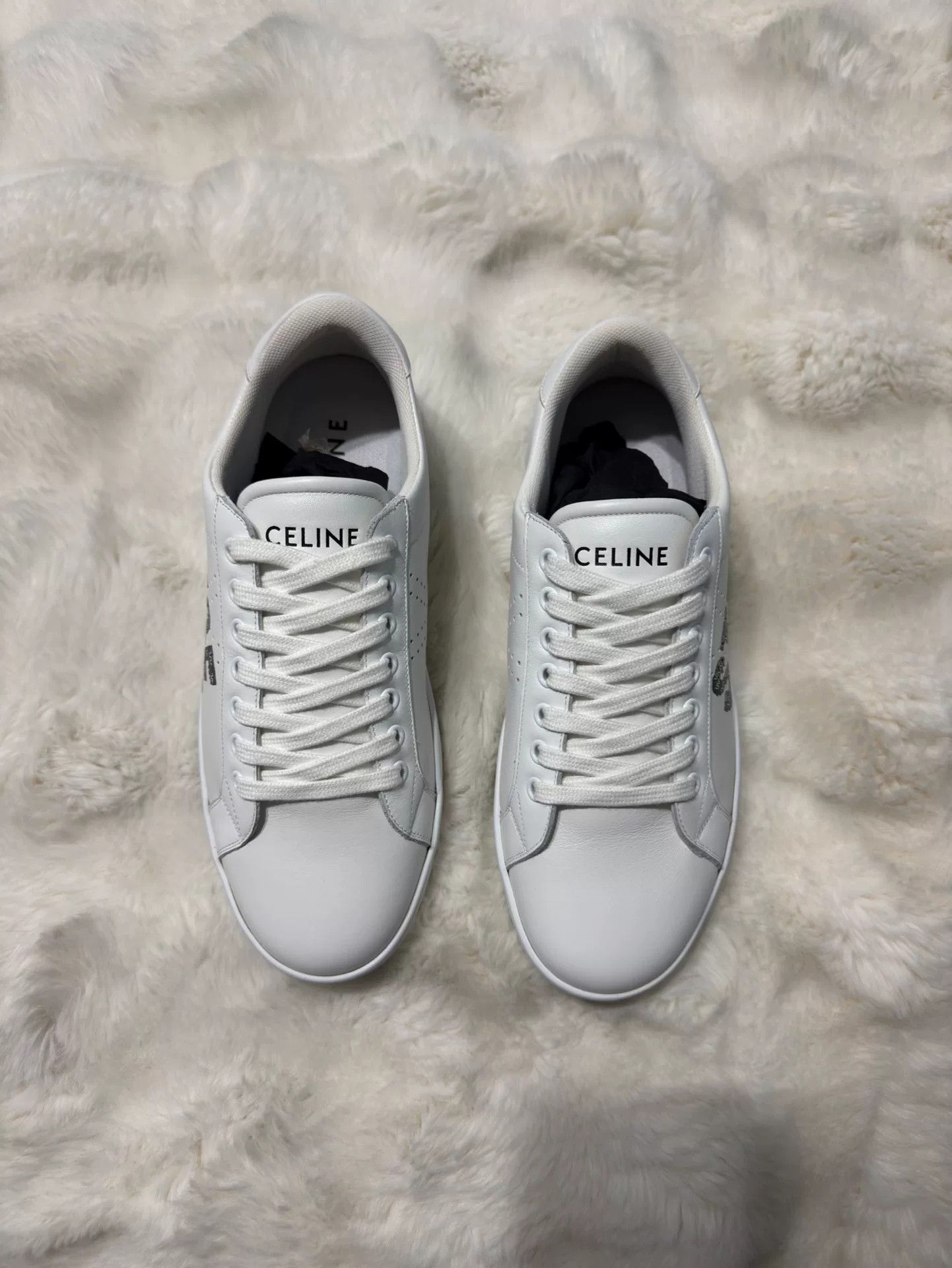 Celine celine classic white sneakers with logo Size US 8 / EU 41 - 3 Thumbnail