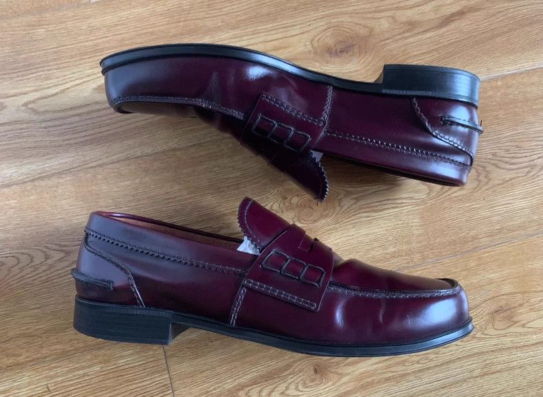 Prada Prada Burgundy Leather Formal Shoes Size US 8.5 / EU 41-42 - 3 Thumbnail
