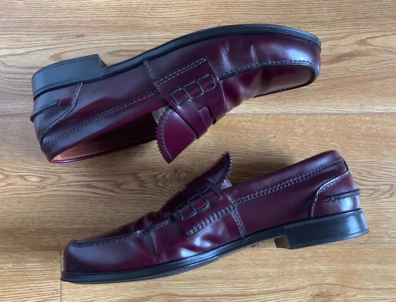 Prada Prada Burgundy Leather Formal Shoes Size US 8.5 / EU 41-42 - 4 Thumbnail