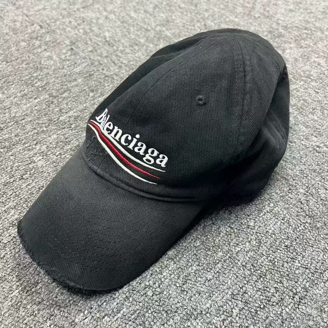 Balenciaga Balenciaga Distressed Cotton Baseball Cap Size ONE SIZE - 2 Thumbnail