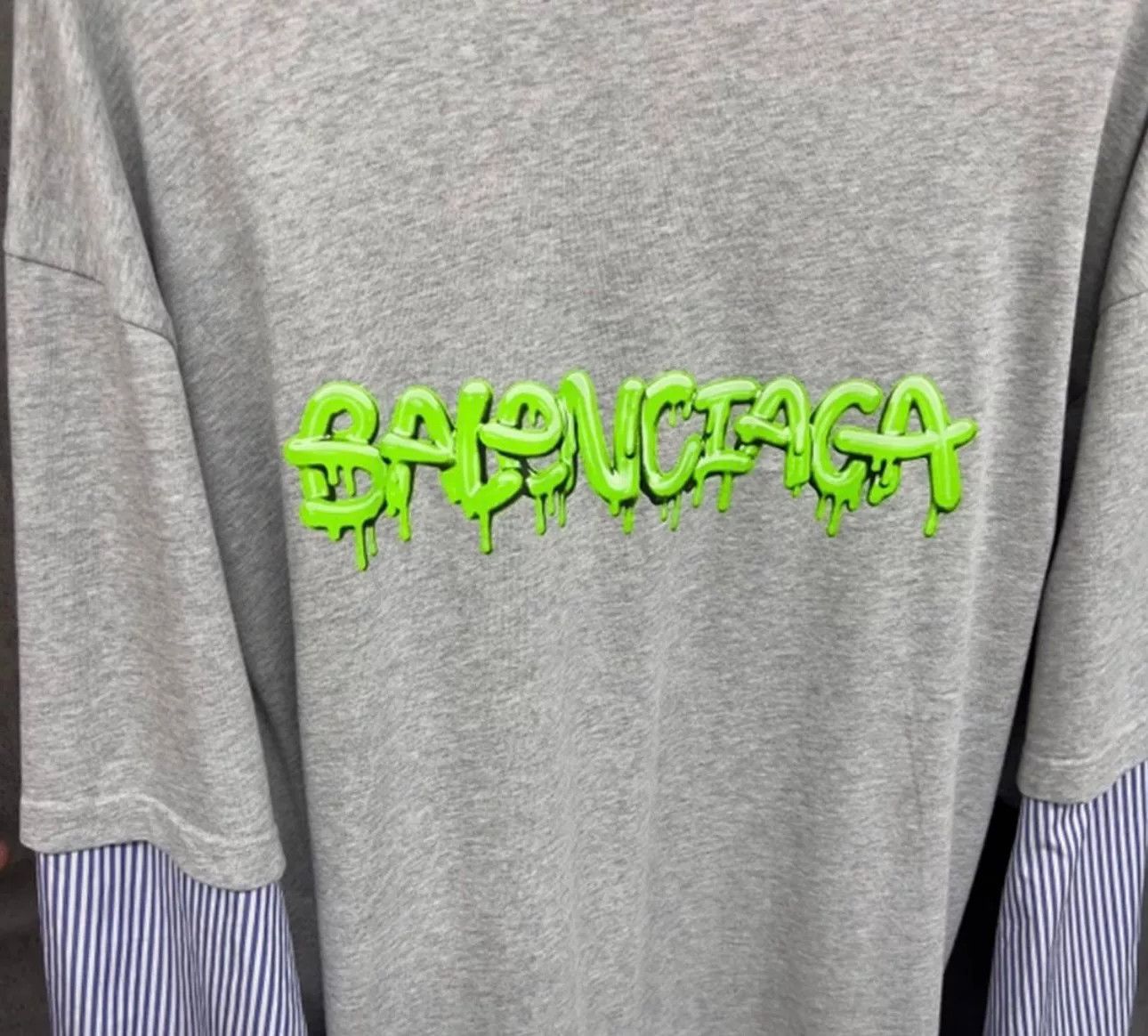 Balenciaga Balenciaga Graffiti Logo Layered Longsleeve Size US S / EU 44-46 / 1 - 2 Thumbnail