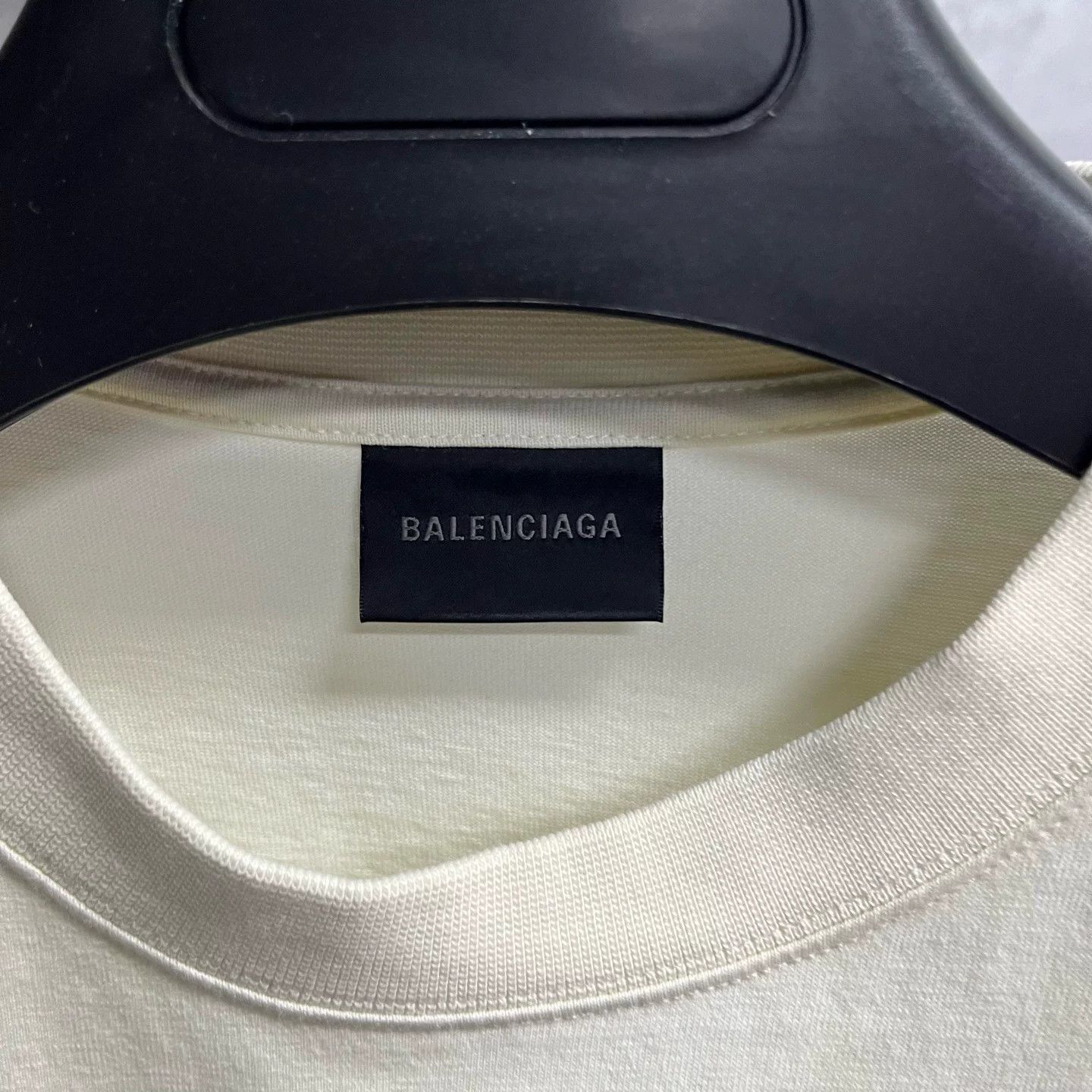 Balenciaga Balenciaga Beige Logo Print Oversized T-shirt Size US XXS / EU 40 - 2 Thumbnail
