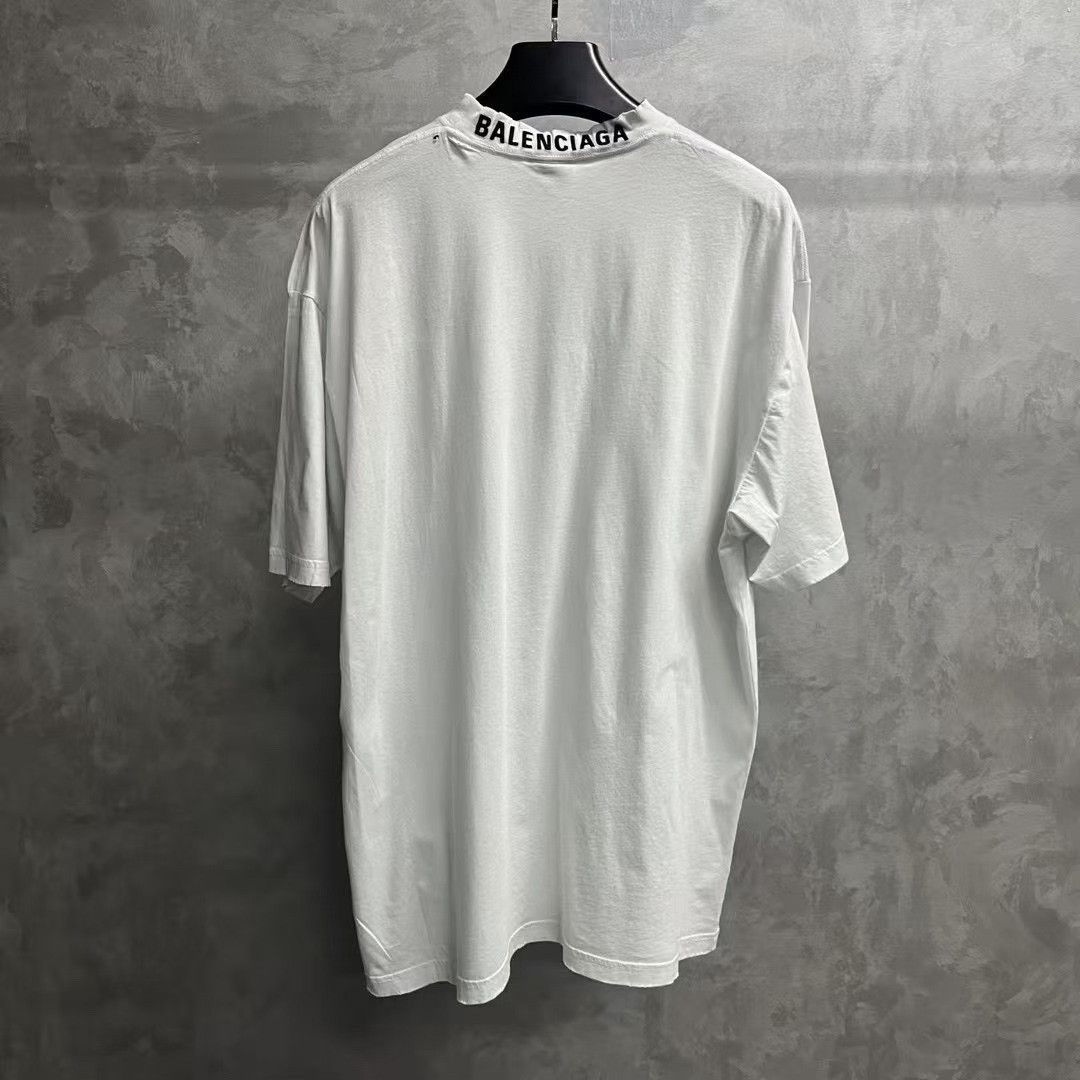 Balenciaga Balenciaga White Logo Print Casual T-Shirt Size US S / EU 44-46 / 1 - 2 Thumbnail