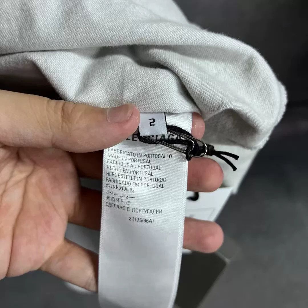 Balenciaga Balenciaga Gray Lightning Logo Short Sleeve Tee Size US XXS / EU 40 - 4 Thumbnail