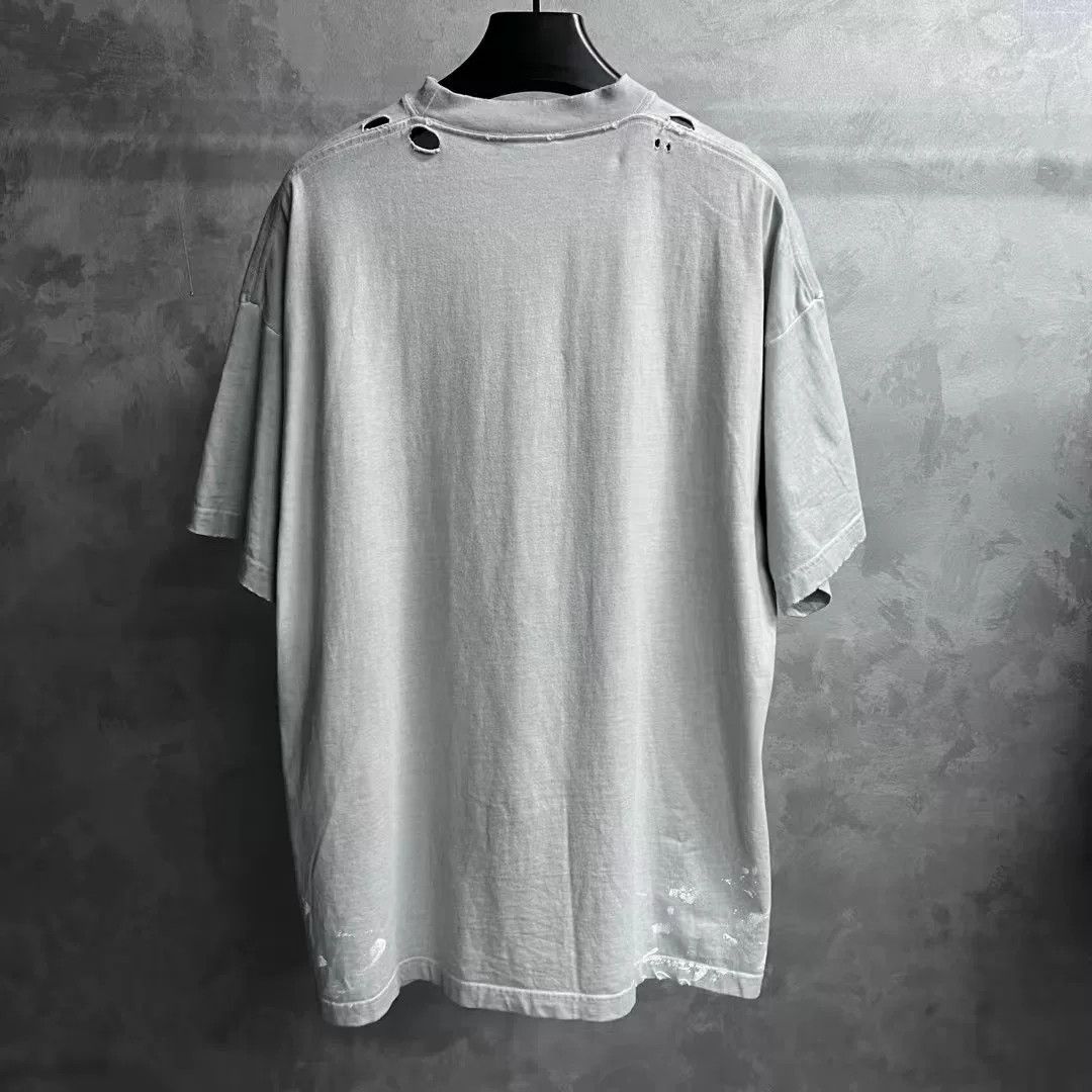 Balenciaga Balenciaga Gray Lightning Logo Short Sleeve Tee Size US XXS / EU 40 - 2 Thumbnail