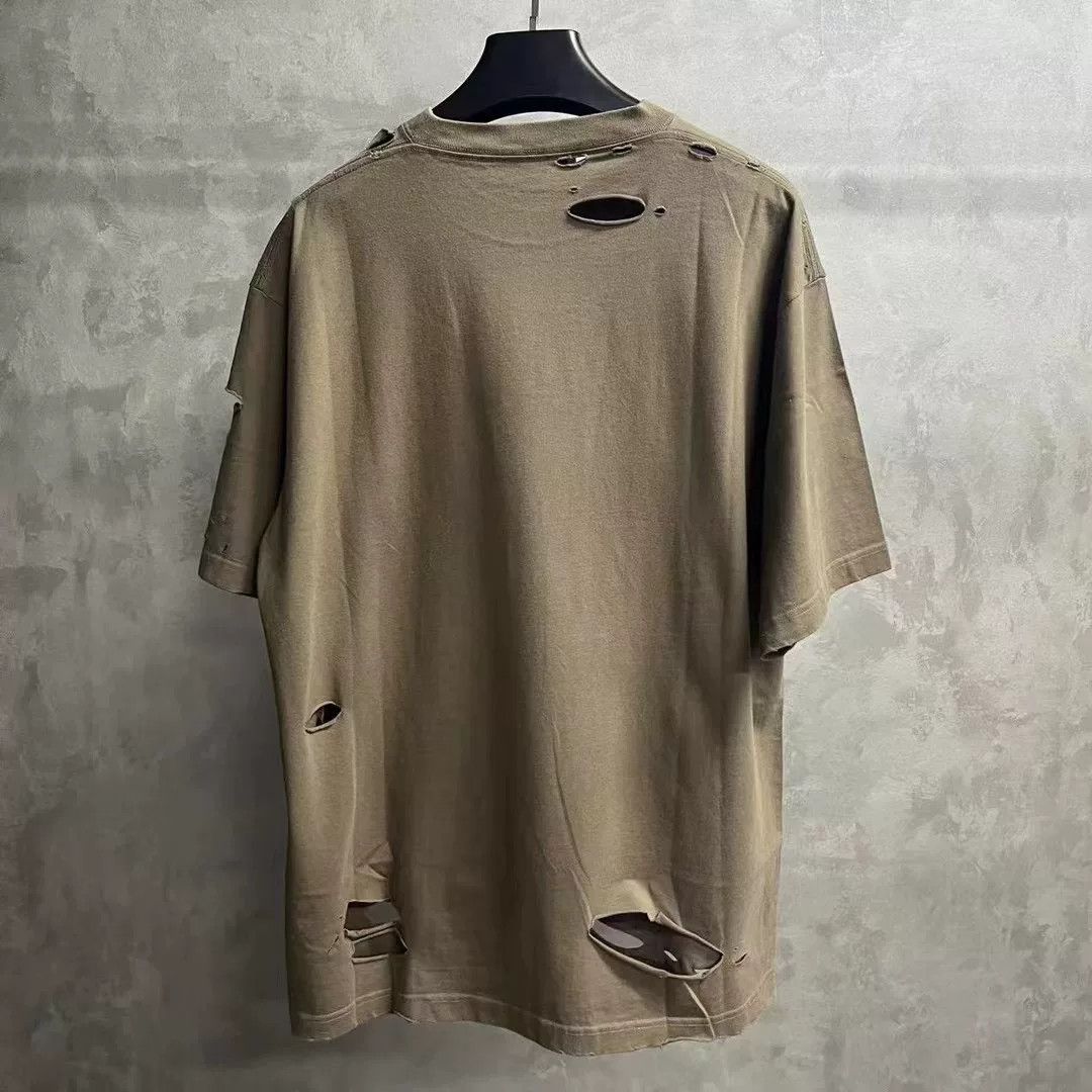 Balenciaga Gray Logo Print Short Sleeve T-shirt