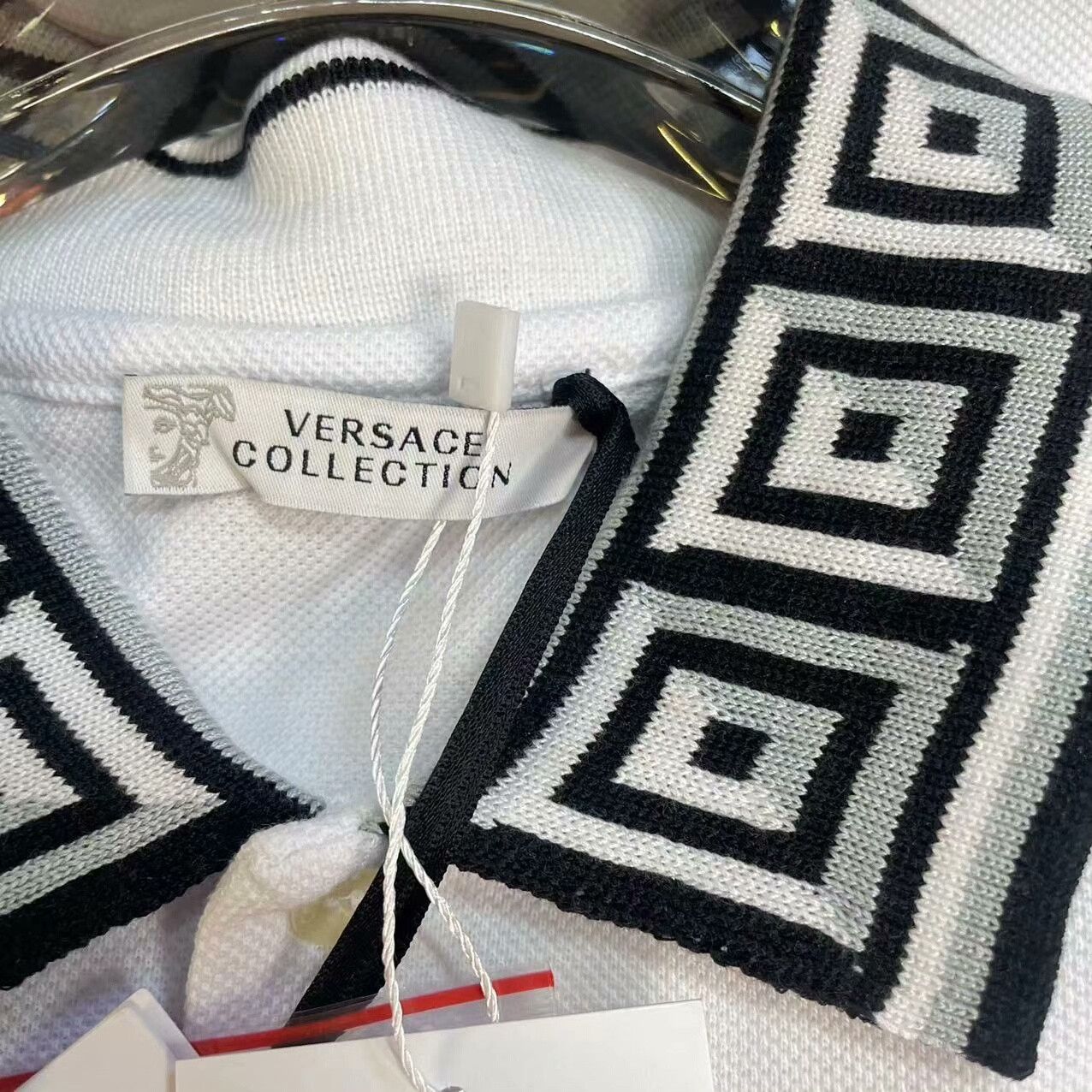 Versace Versace White Polo Shirt M Size US M / EU 48-50 / 2 - 2 Thumbnail