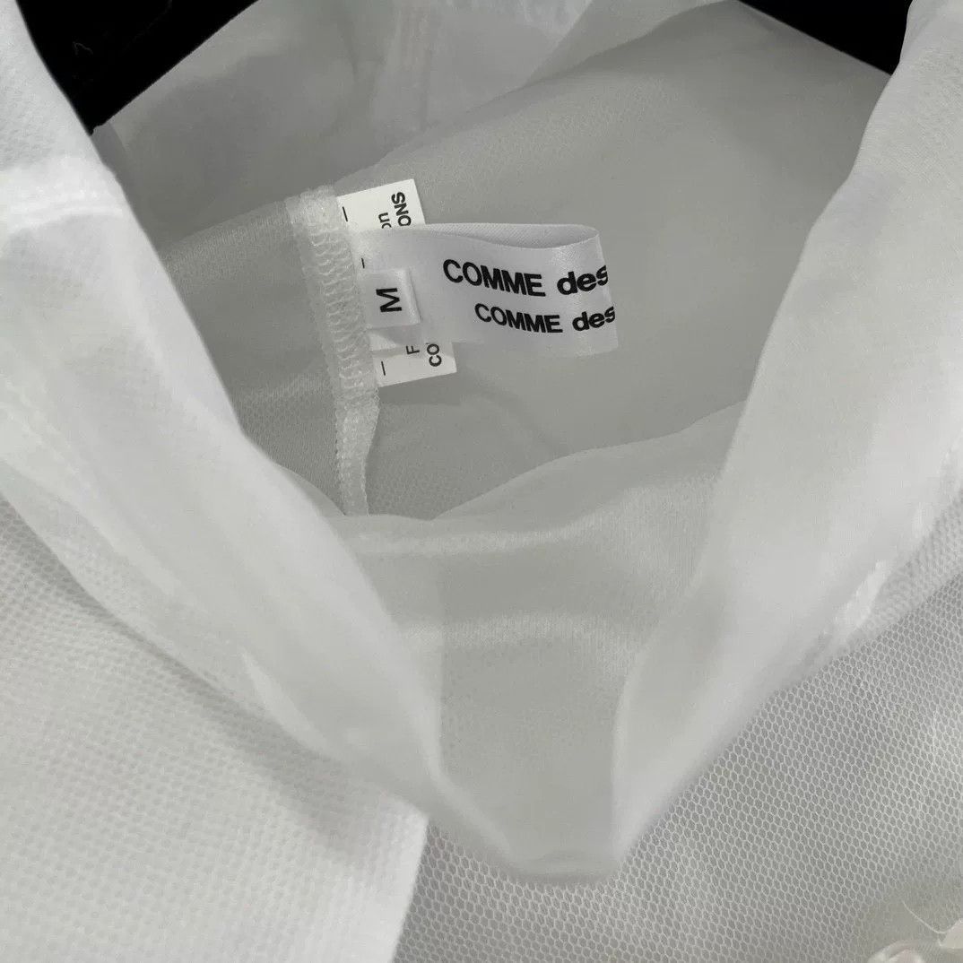 Comme des Garcons COMME des garcons White Lace Cape Coat Size US M / EU 48-50 / 2 - 8 Thumbnail