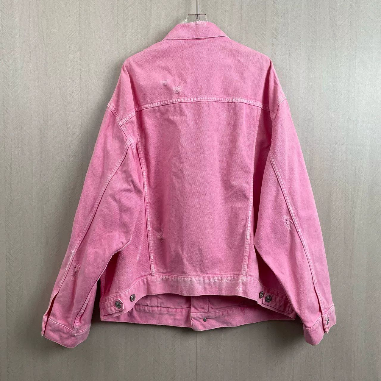 Balenciaga Balenciaga Pink Washed Denim Jacket Size US XS / EU 42 / 0 - 3 Thumbnail
