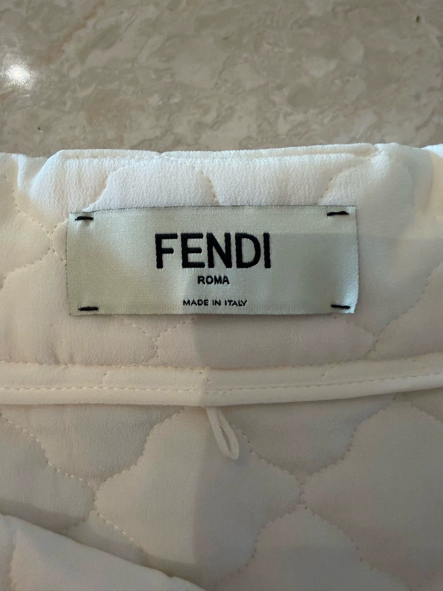 Fendi fendi white quilted cotton dress skirt Size US 38 / EU 54 - 3 Thumbnail