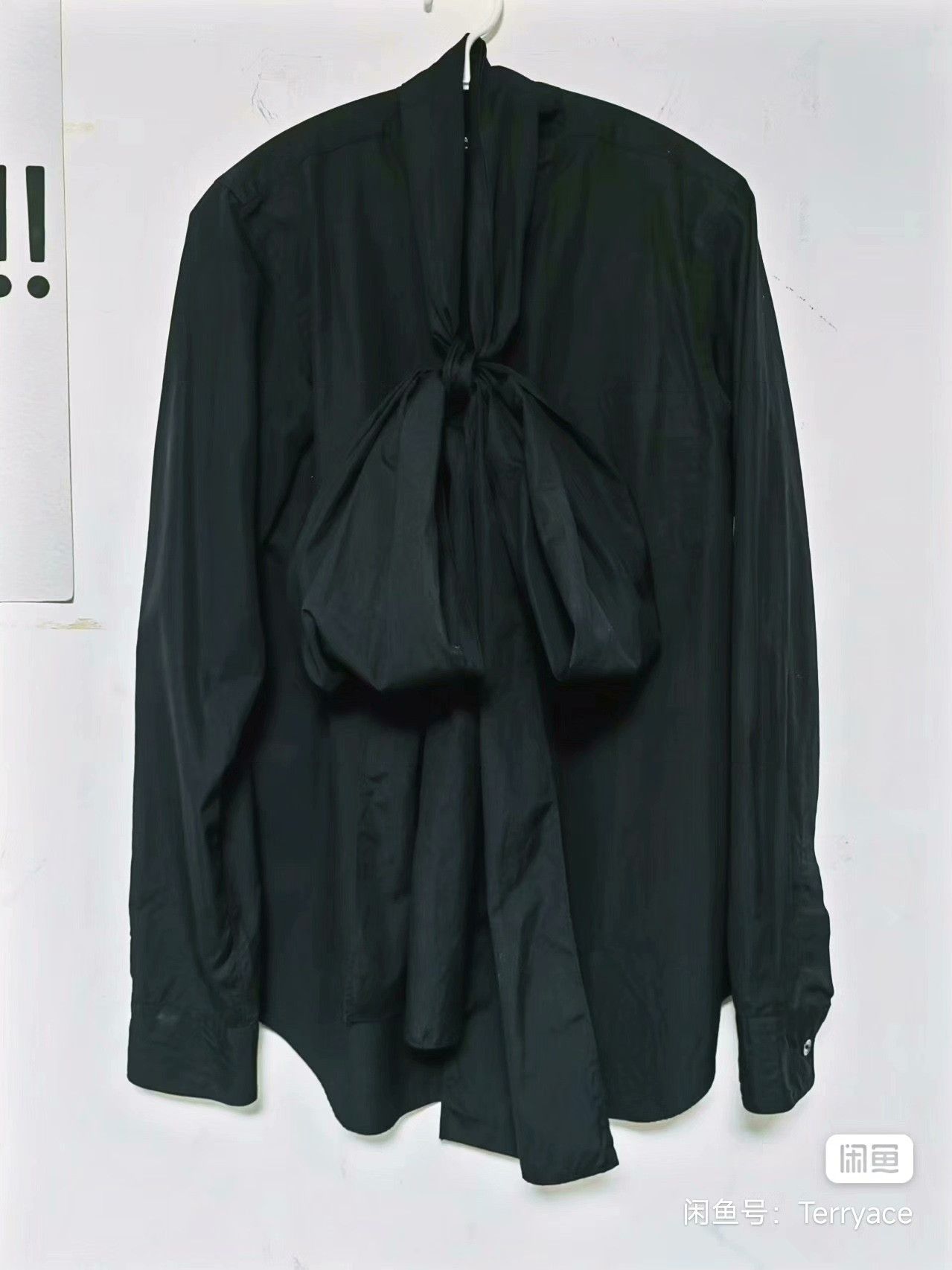 Junya Watanabe Junya Watanabe Black Long Bow Shirt Size US M / EU 48-50 / 2 - 3 Thumbnail