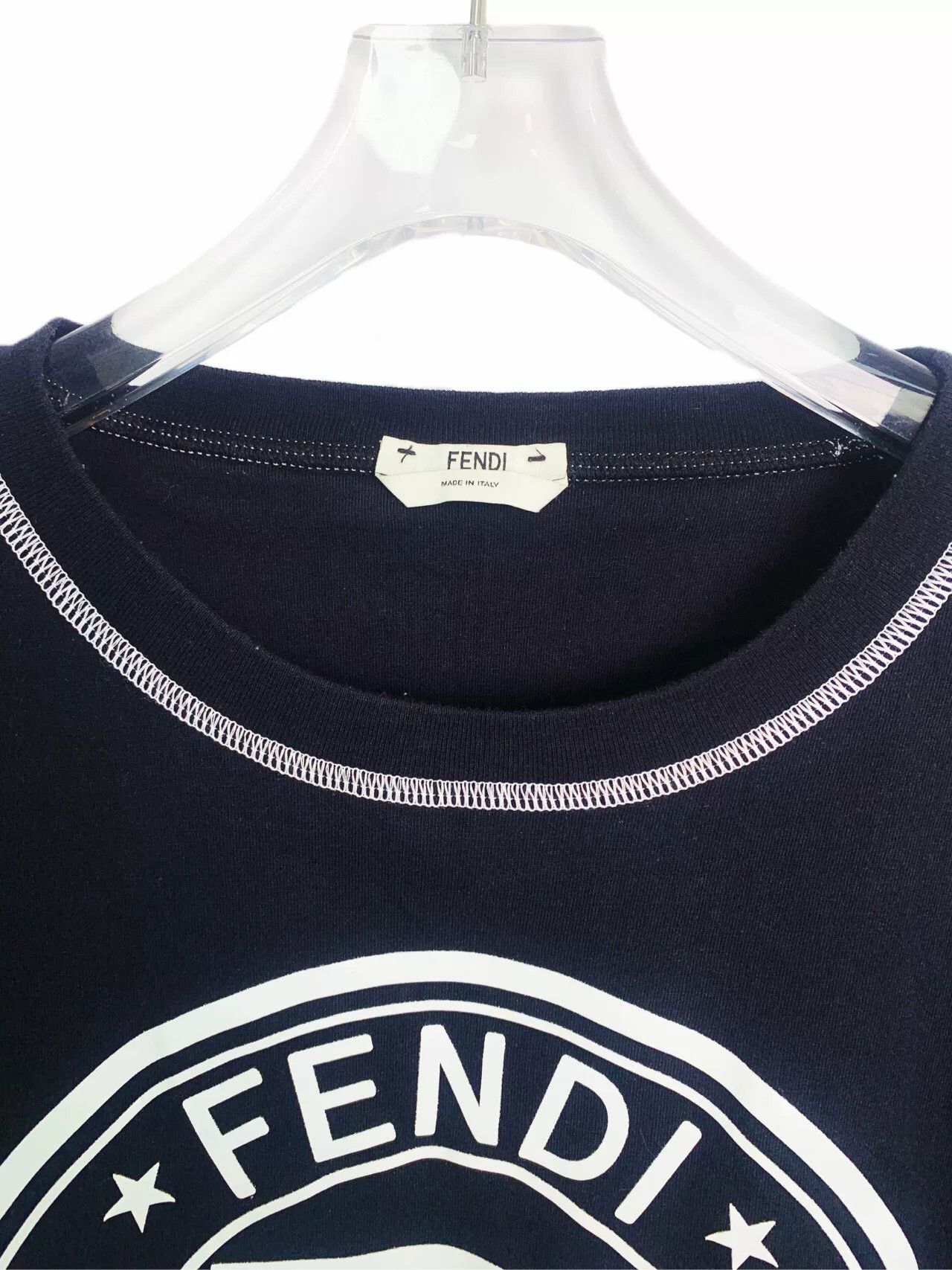 Fendi Fendi Black Logo Print Short Sleeve T-Shirt Size US L / EU 52-54 / 3 - 3 Thumbnail