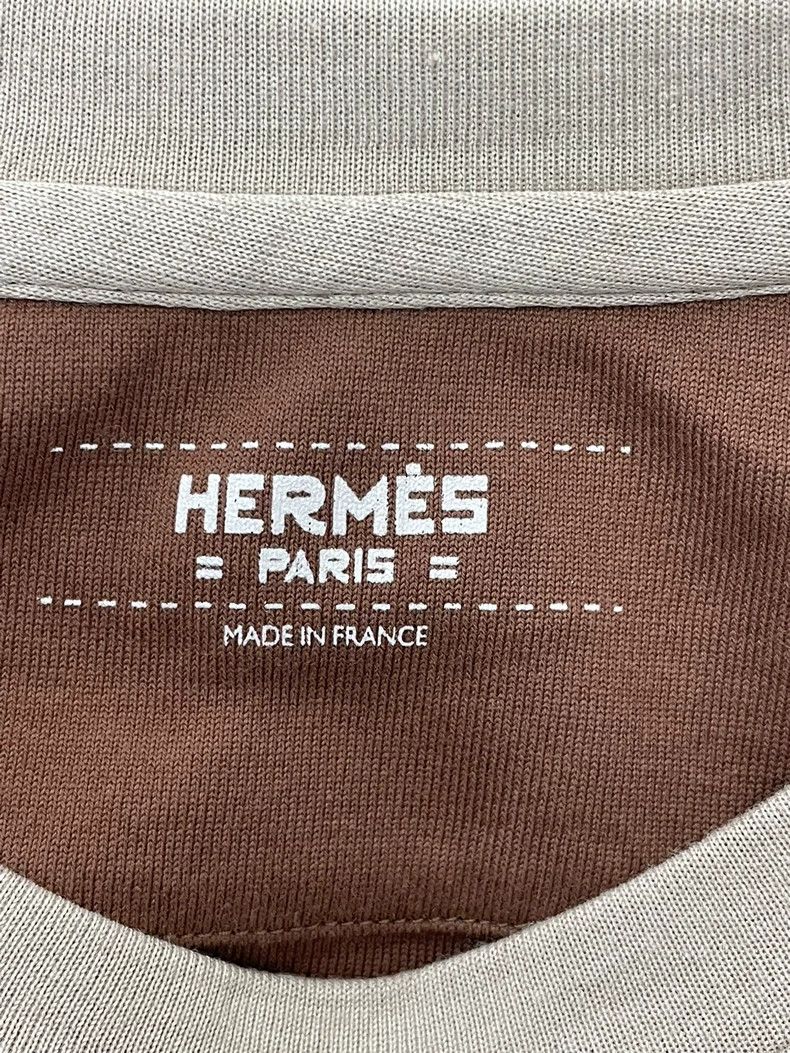 Hermes Hermes Beige Printed Short Sleeve T-shirt Size US M / EU 48-50 / 2 - 4 Thumbnail