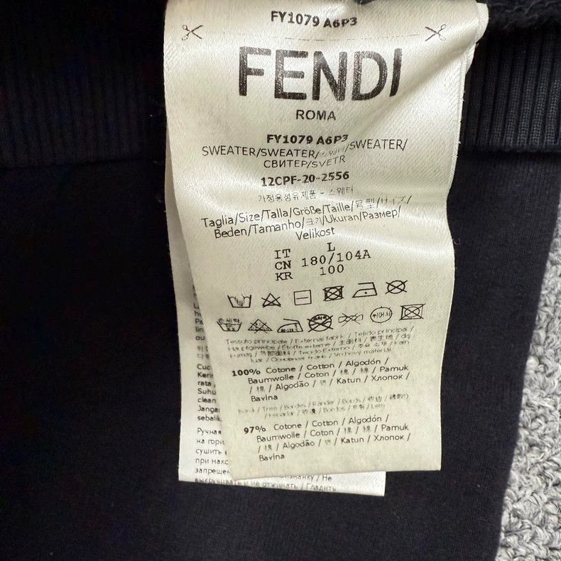 Fendi Fendi Black Logo Embossed Long Sleeve Sweatshirt Size US L / EU 52-54 / 3 - 4 Thumbnail