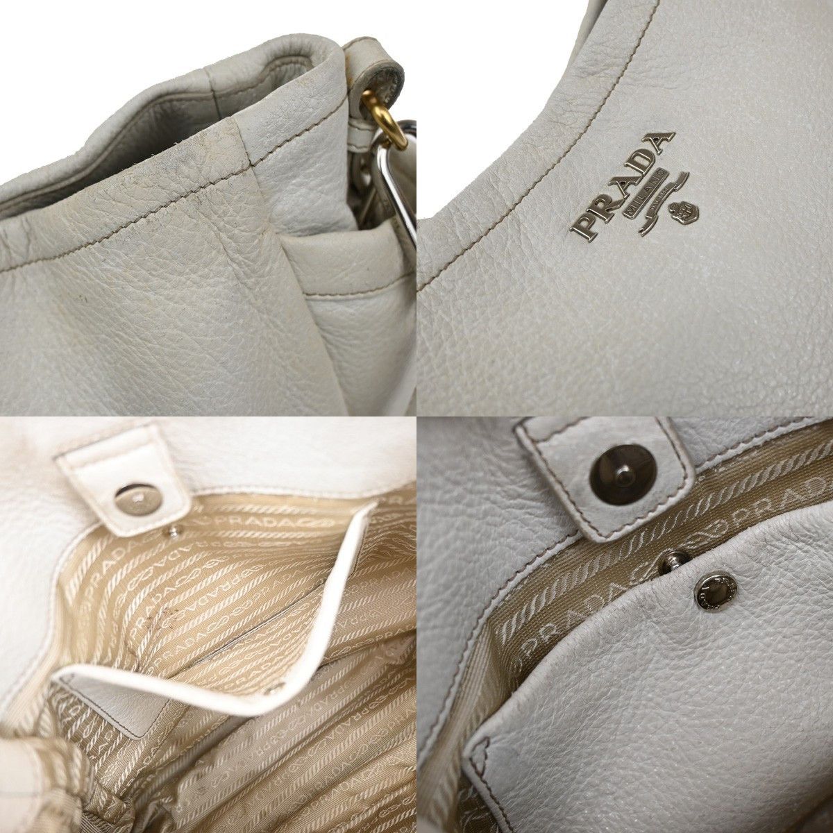 Prada Prada Side Pocket Zip Hobo Vitello Daino Size ONE SIZE - 16 Thumbnail