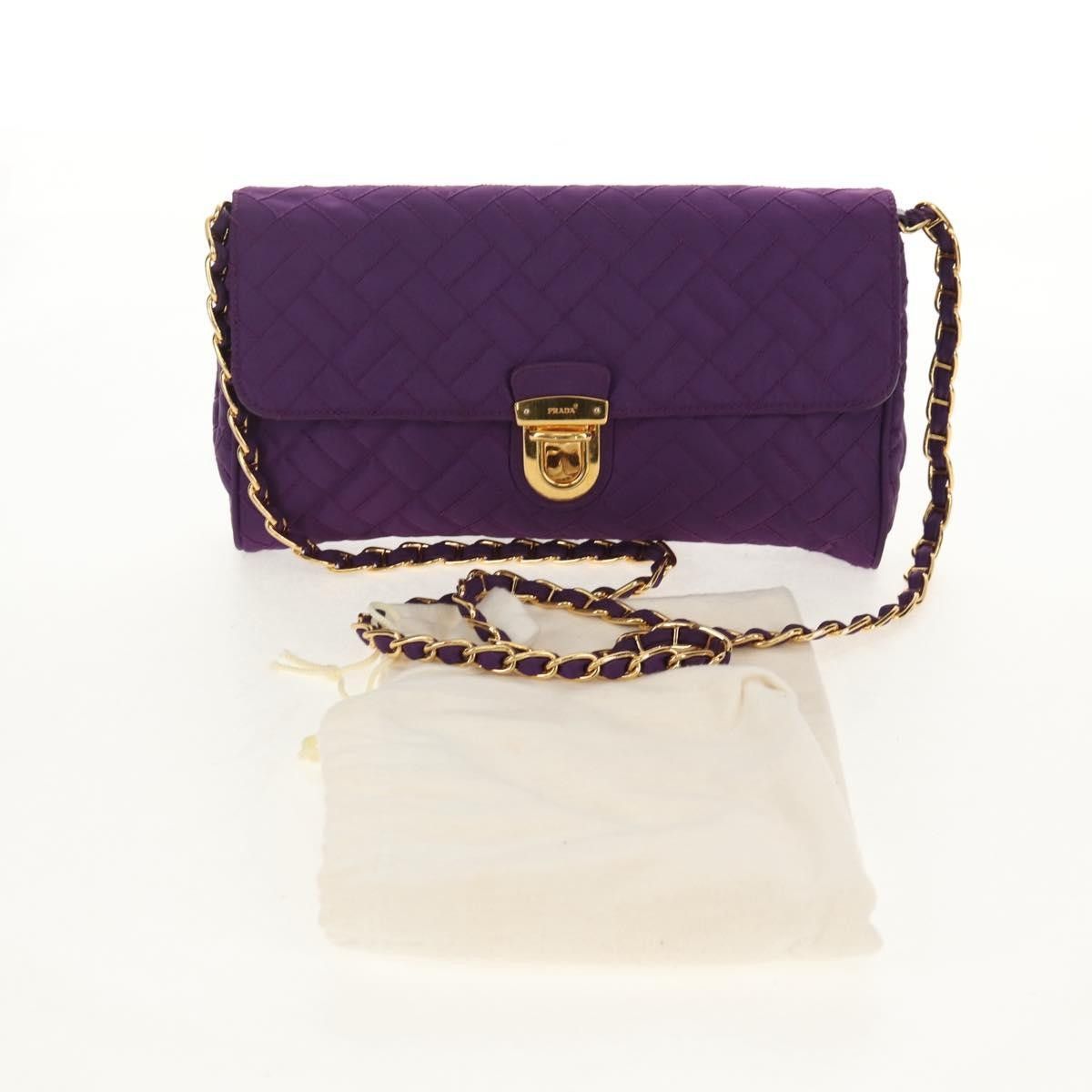 Prada Prada Pushlock Chain Flap Bag Quilted Tessuto Size ONE SIZE - 14 Thumbnail