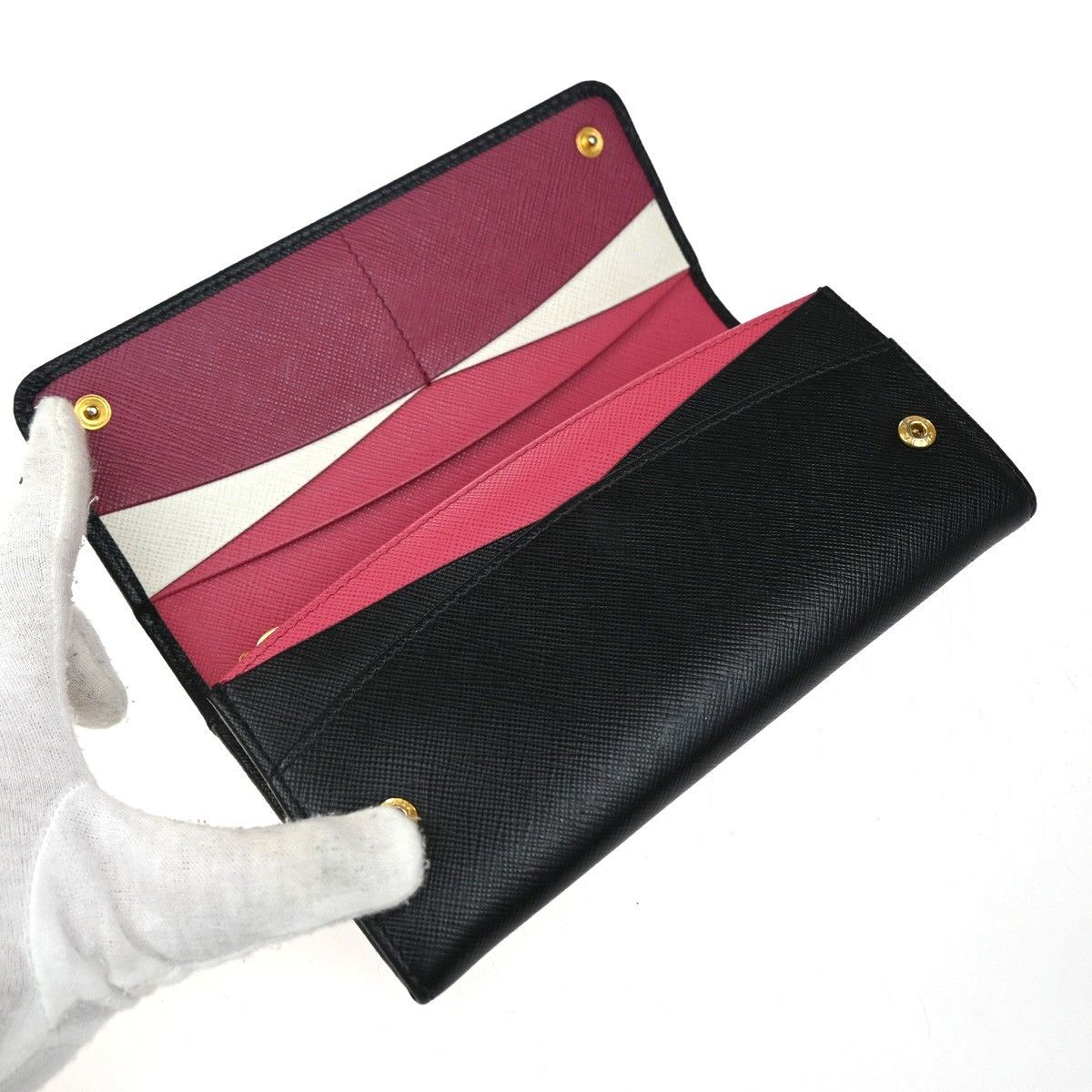 Prada Prada Flap Wallet with Card Holder Saffiano Leather Size ONE SIZE - 9 Thumbnail