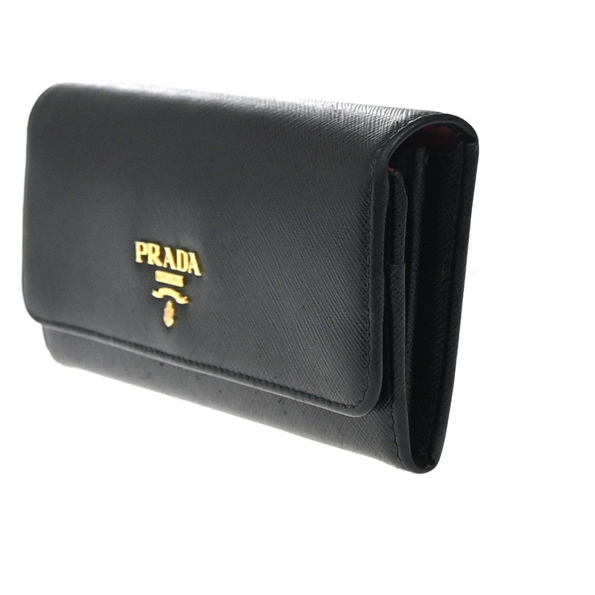 Prada Prada Flap Wallet with Card Holder Saffiano Leather Size ONE SIZE - 3 Thumbnail