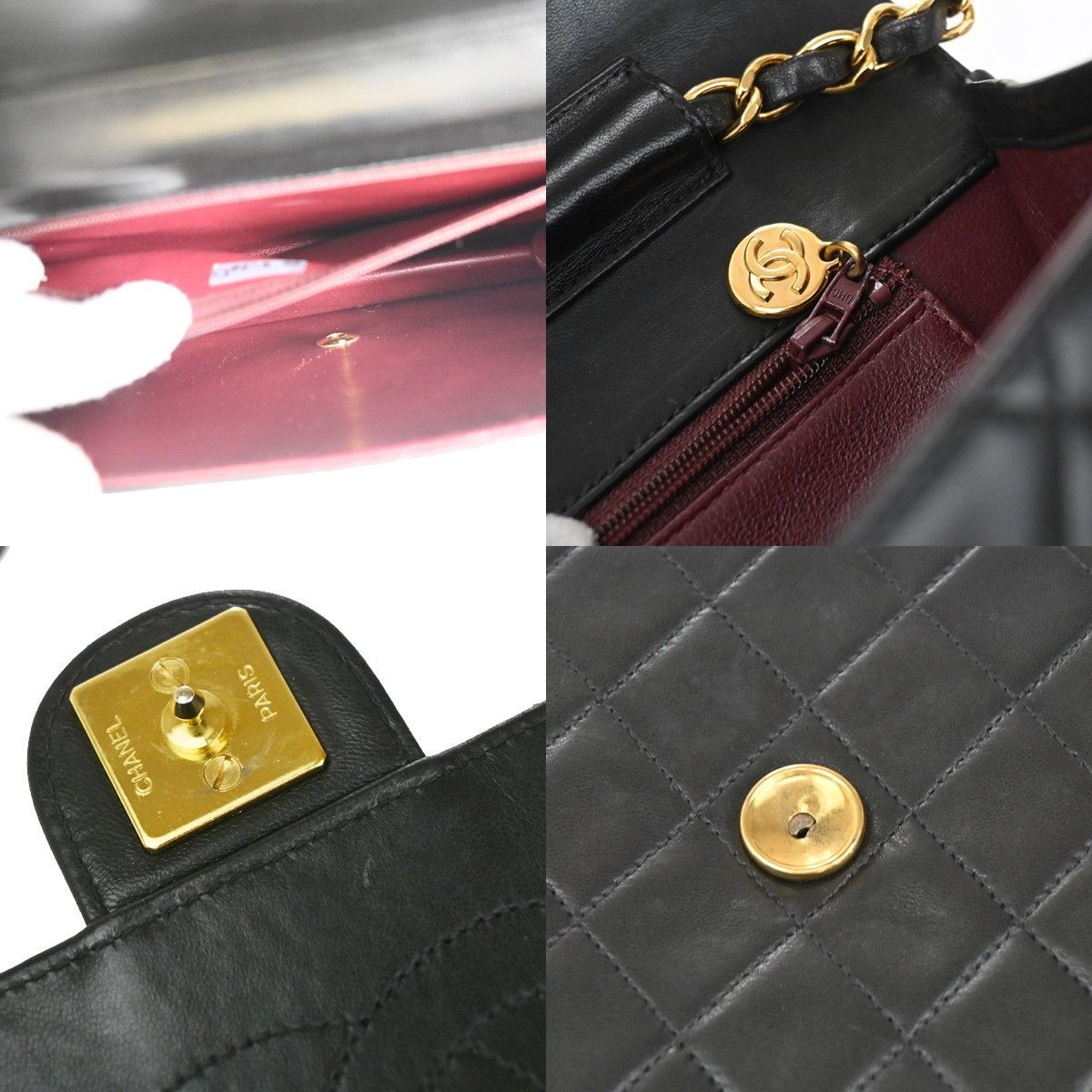 Chanel Chanel Vintage CC Chain Flap Bag Quilted Lambskin Size ONE SIZE - 12 Thumbnail