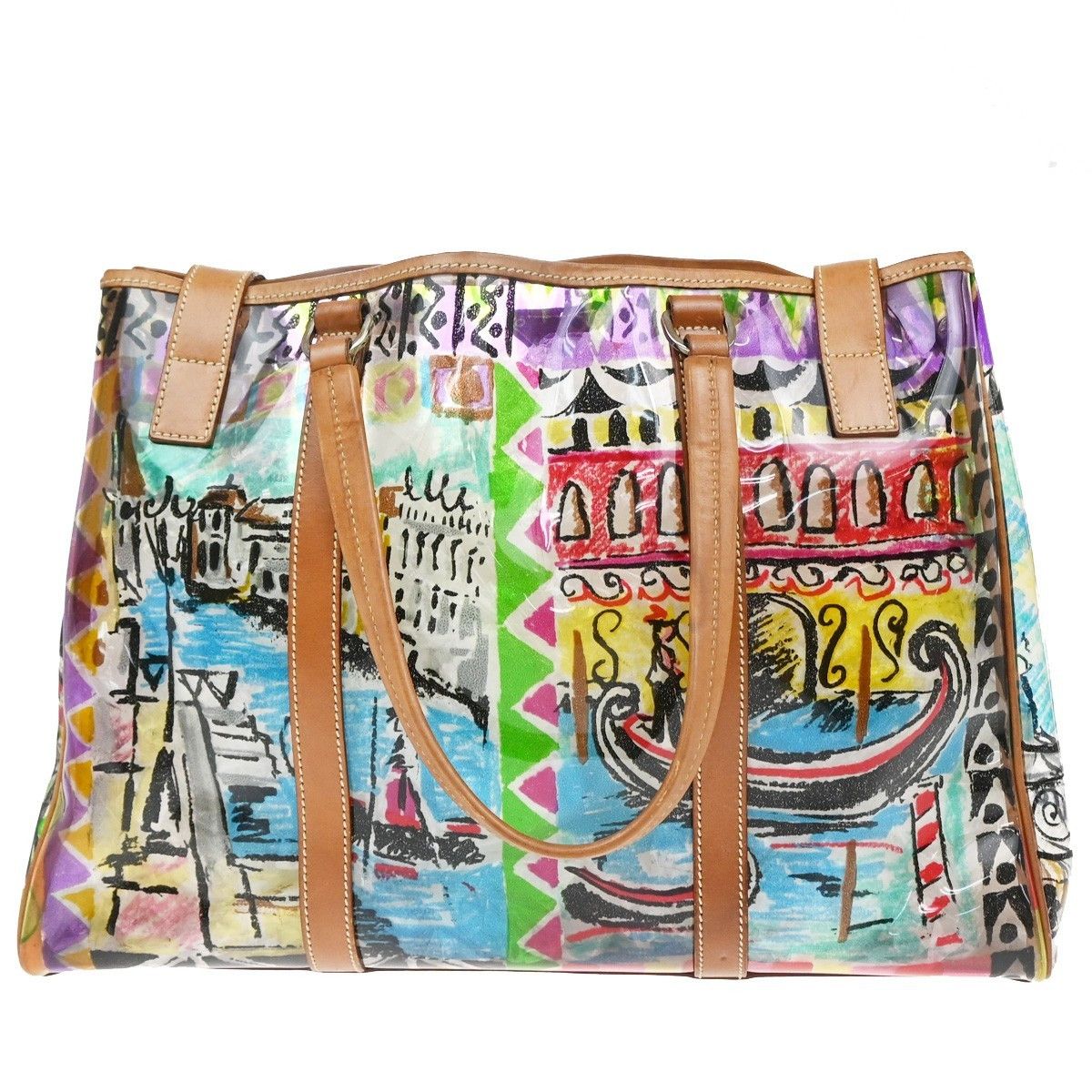 Prada Prada Venice Belted Tote Printed Canvas and Leather Size ONE SIZE - 2 Thumbnail