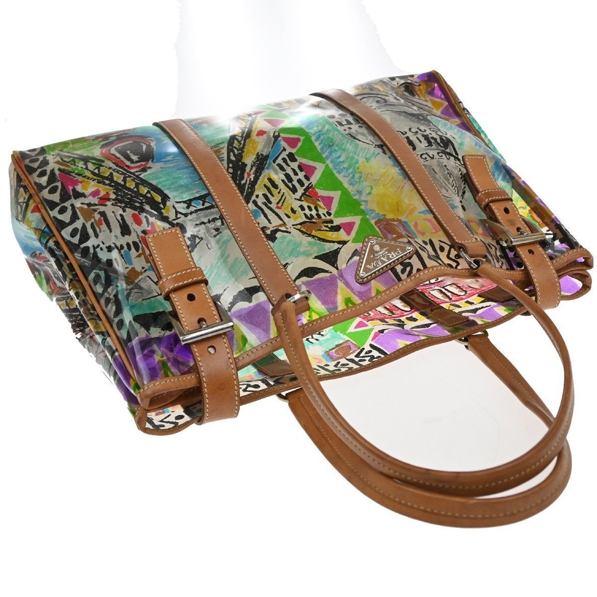 Prada Prada Venice Belted Tote Printed Canvas and Leather Size ONE SIZE - 13 Thumbnail