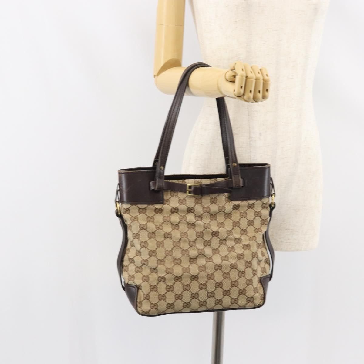 Gucci Gucci Belted Bucket Tote GG Canvas with Leather Size ONE SIZE - 14 Thumbnail