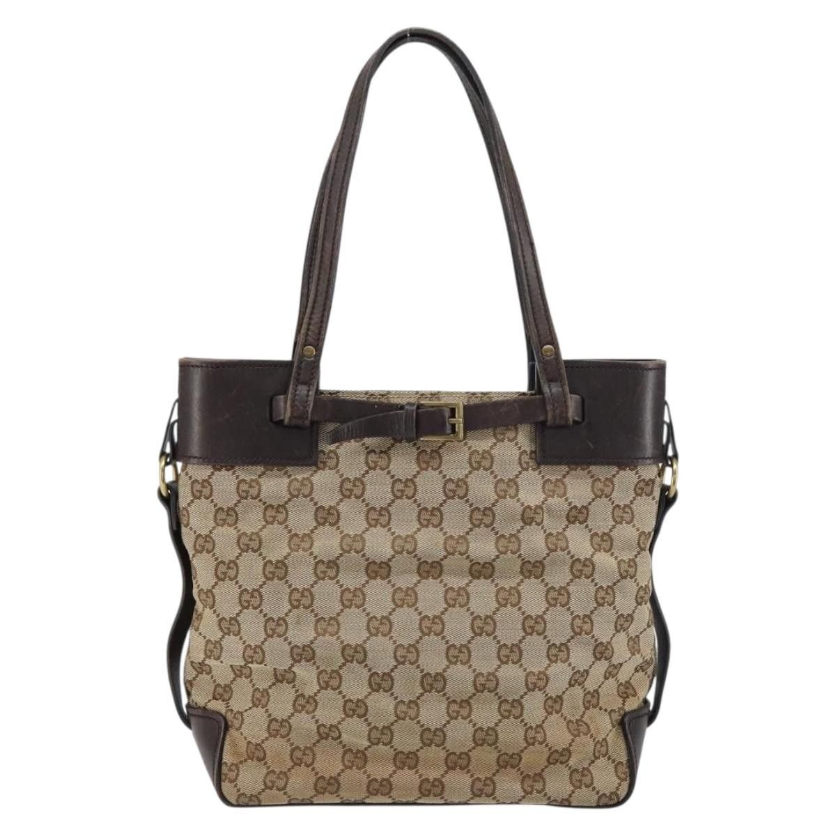 Gucci Gucci Belted Bucket Tote GG Canvas with Leather Size ONE SIZE - 2 Thumbnail