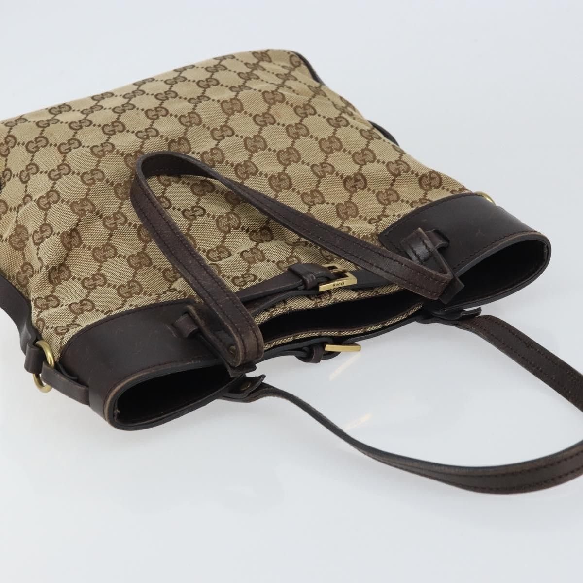 Gucci Gucci Belted Bucket Tote GG Canvas with Leather Size ONE SIZE - 16 Thumbnail