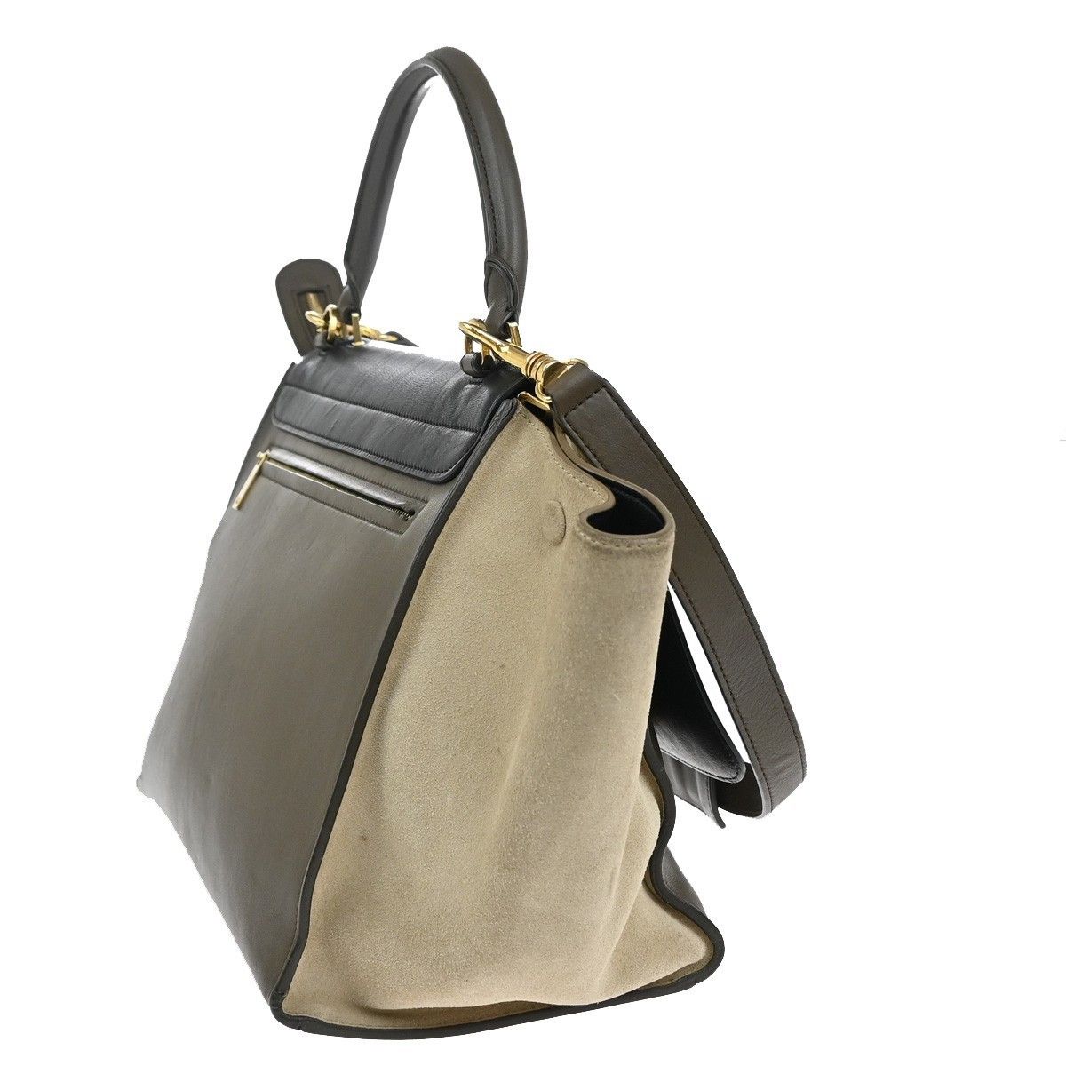 Celine Celine Trapeze Bag Leather with Suede Size ONE SIZE - 4 Thumbnail