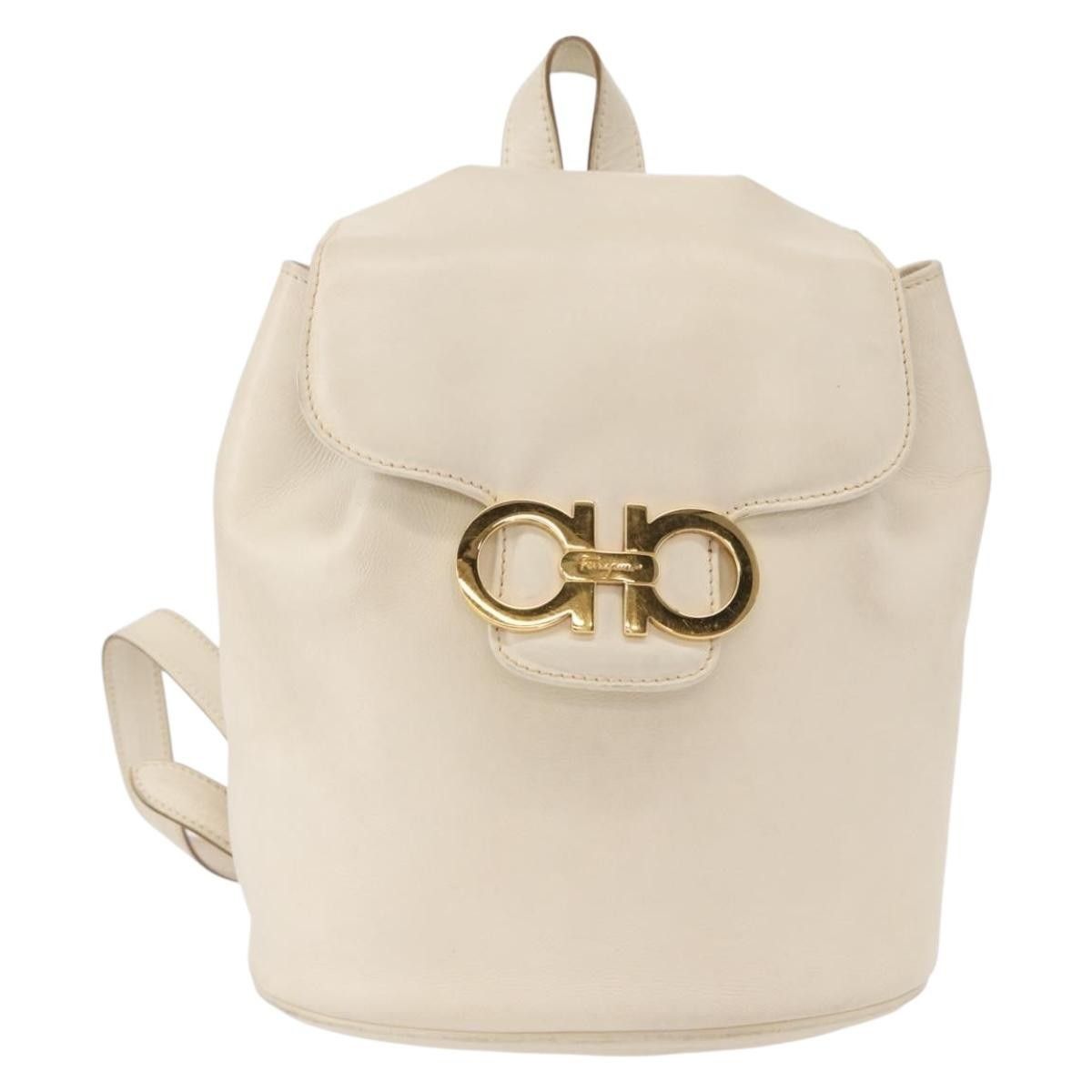 Salvatore Ferragamo Salvatore Ferragamo Gancini Flap Drawstring Backpack Leather Size ONE SIZE - 17 Thumbnail