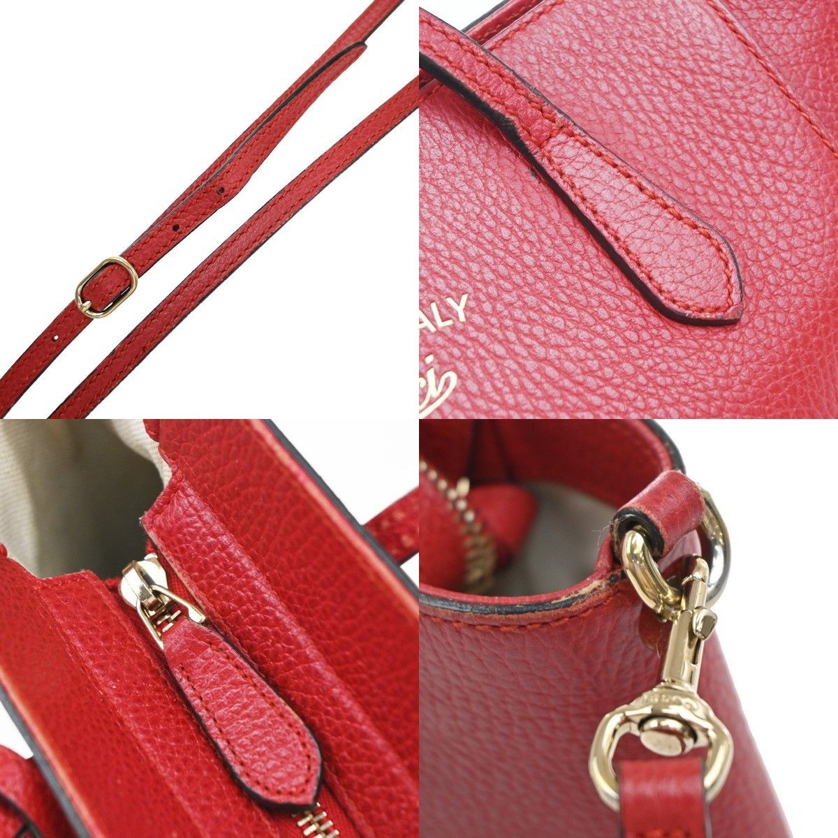 Gucci Gucci Swing Crossbody Bag Pebbled Leather Size ONE SIZE - 9 Thumbnail