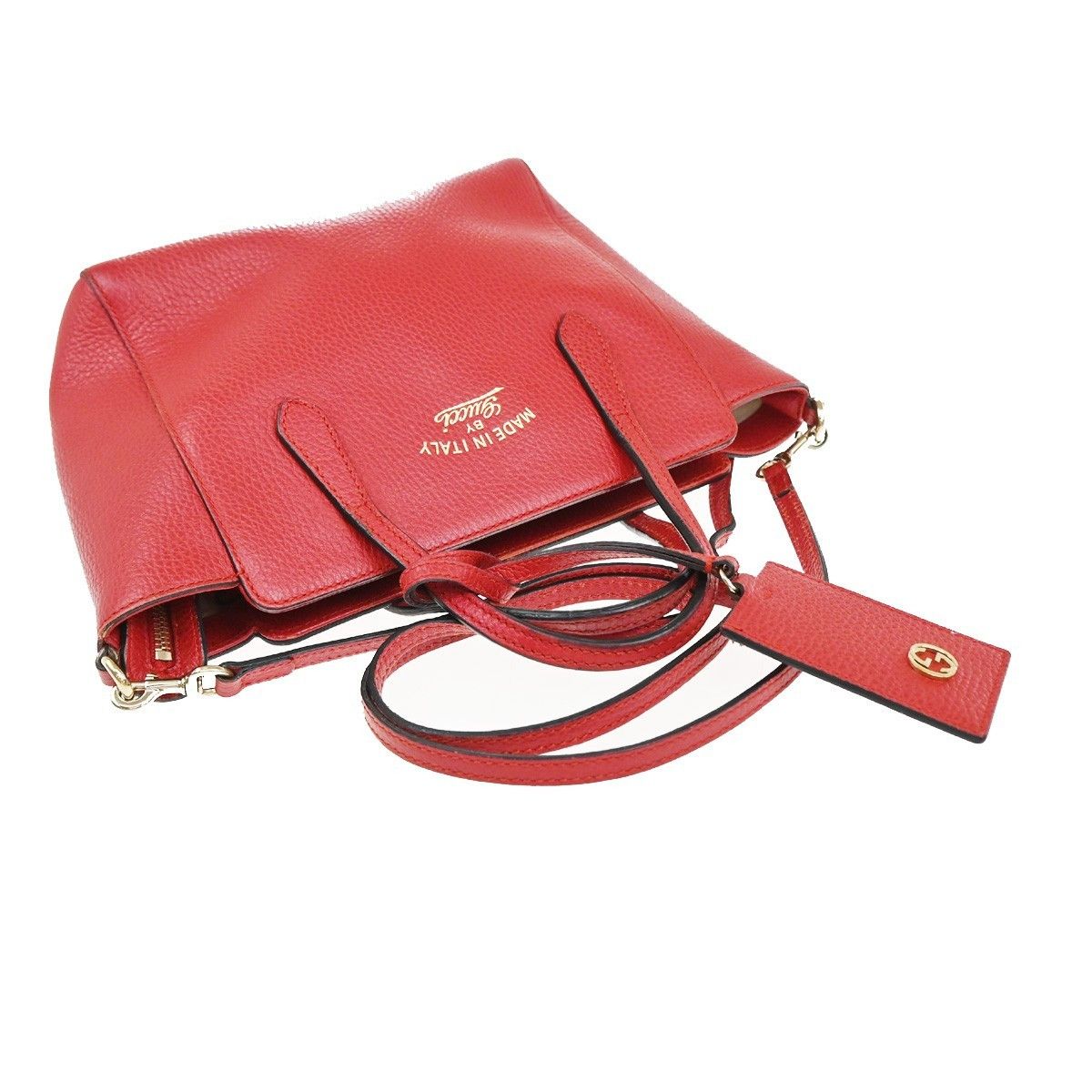 Gucci Gucci Swing Crossbody Bag Pebbled Leather Size ONE SIZE - 7 Thumbnail