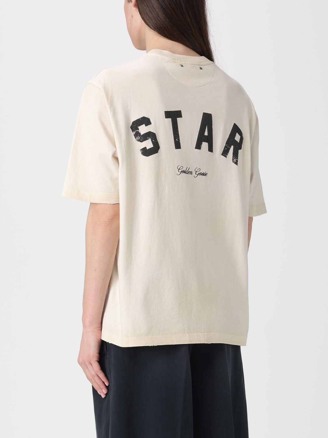 Golden Goose Golden Goose T-Shirt Woman Yellow Cream Size M / US 6-8 / IT 42-44 - 2 Thumbnail