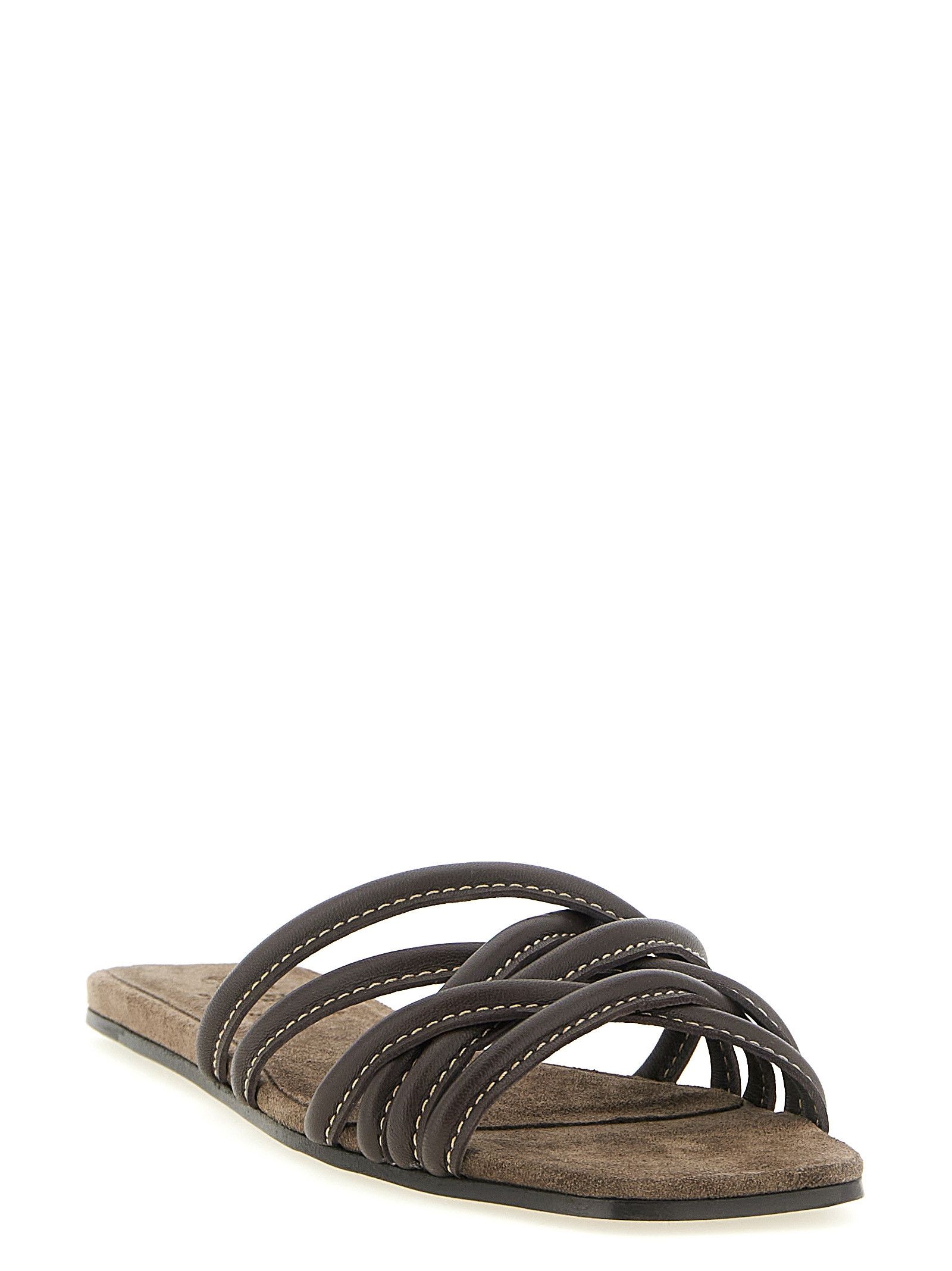 Brunello Cucinelli Leather Slides Size US 6 / IT 36 - 2 Thumbnail