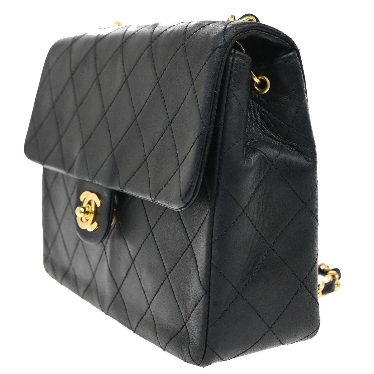 Chanel Chanel Vintage Square Classic Flap Bag Quilted Lambskin Size ONE SIZE - 3 Thumbnail