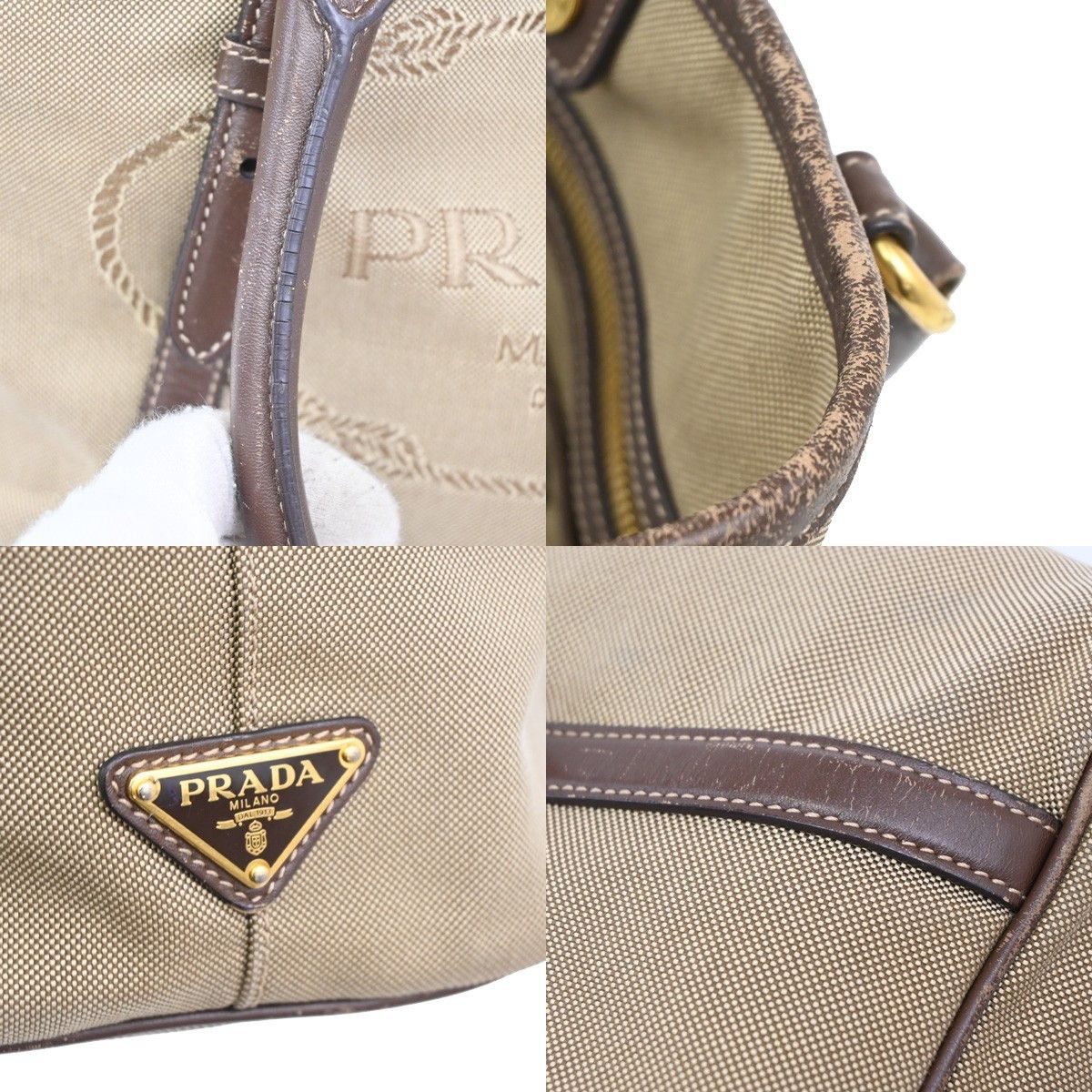 Prada Prada Logo Convertible Tote Canvas with Leather Size ONE SIZE - 12 Thumbnail