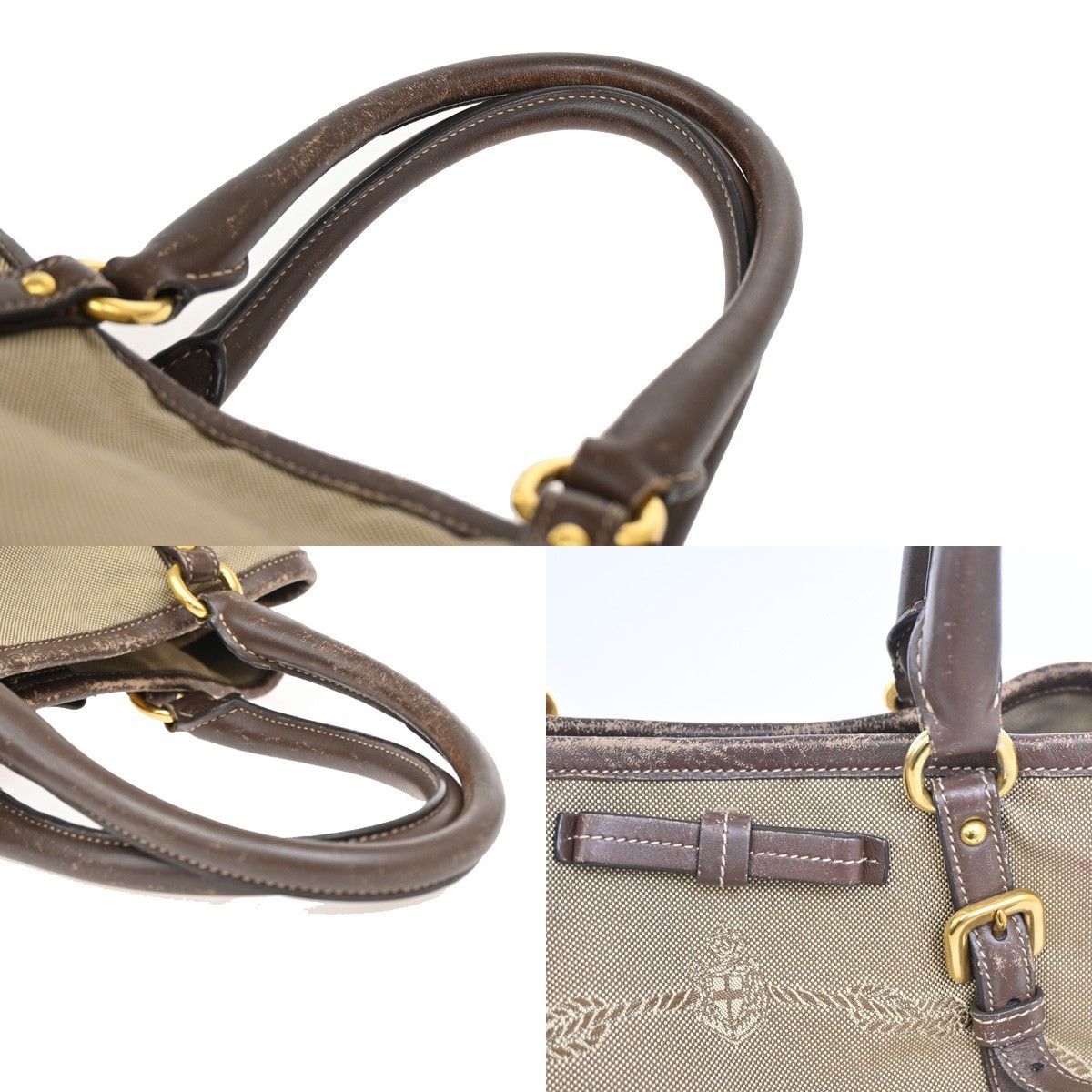 Prada Prada Logo Convertible Tote Canvas with Leather Size ONE SIZE - 11 Thumbnail