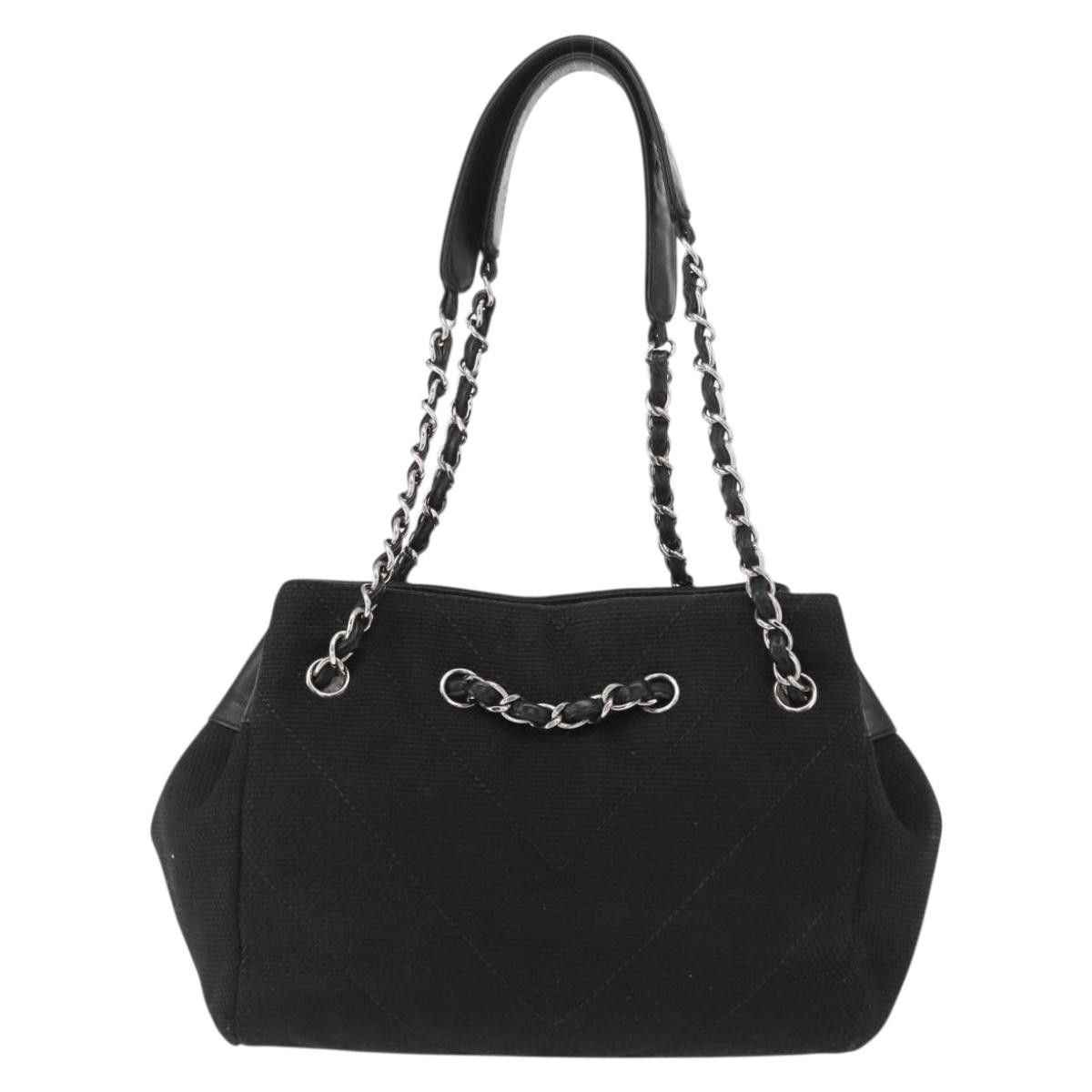 Chanel Chanel Vintage CC Charm Tote Chevron Canvas Size ONE SIZE - 18 Thumbnail