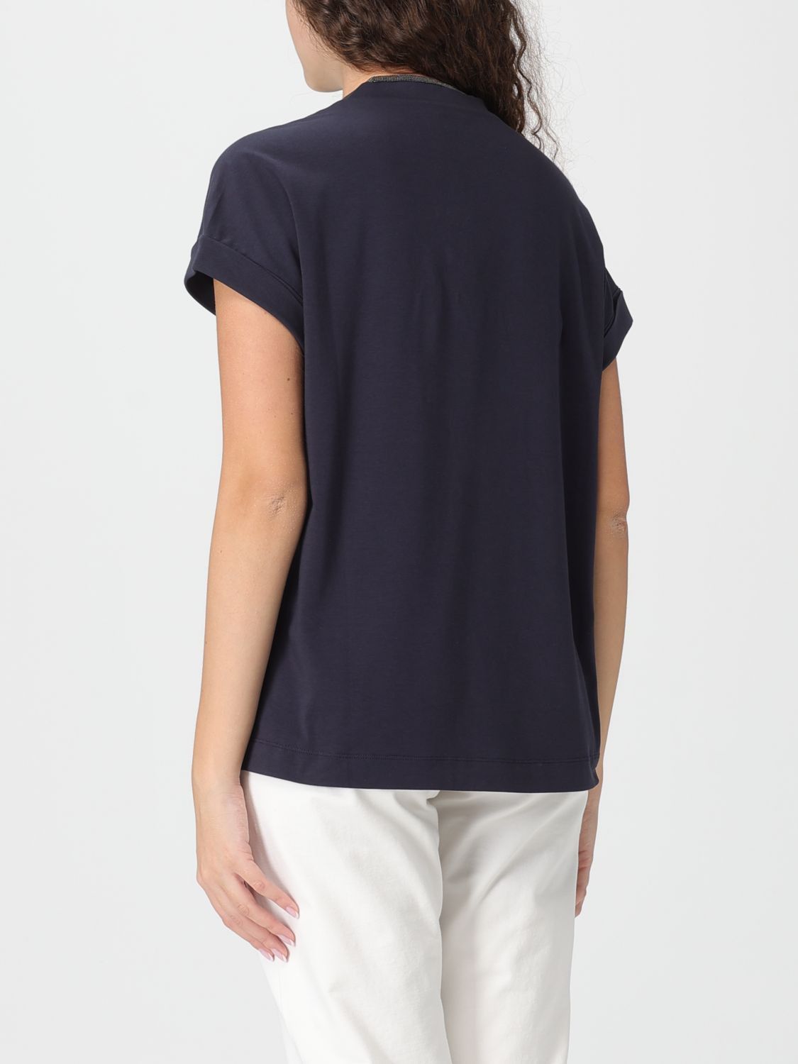Brunello Cucinelli Brunello Cucinelli T-Shirt Woman Blue Size M / US 6-8 / IT 42-44 - 3 Thumbnail